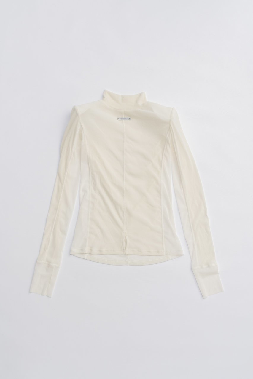 【プランク プロジェクト/PRANK PROJECT】のベロアタートルトップ / Velour Turtleneck Top インテリア・キッズ・メンズ・レディースファッション・服の通販 founy(ファニー) ファッション Fashion レディースファッション Fashion for Women トップス・カットソー Cut & Sew Tops シャツ・ブラウス・オフィスカジュアル Elegant Blouses & Button-Ups ロングTシャツ・Tシャツ Longline T-Shirts & Tees カットソー・ベーシックTシャツ Cut-and-Sewn Tops / Stretch Tees & Basics ベロアトップス Velour Tops / Velvet-Look Items タートルネック・ハイネックトップス Turtlenecks & High-Neck Tops インナー Innerwear シンプル Simple, Minimal スクエア Square, Square Shape スリーブ Sleeve, Long Sleeve / Short Sleeve ドッキング Docking, Mixed Material ベロア Velour, Soft Velvet メッシュ Mesh, Net Fabric ロング Long, Long-Length 再入荷 Restock / Back in Stock 切替 Switching, Contrast Panel WHT(ホワイト)|ID: prp329100004624642 ipo3291000000033215939