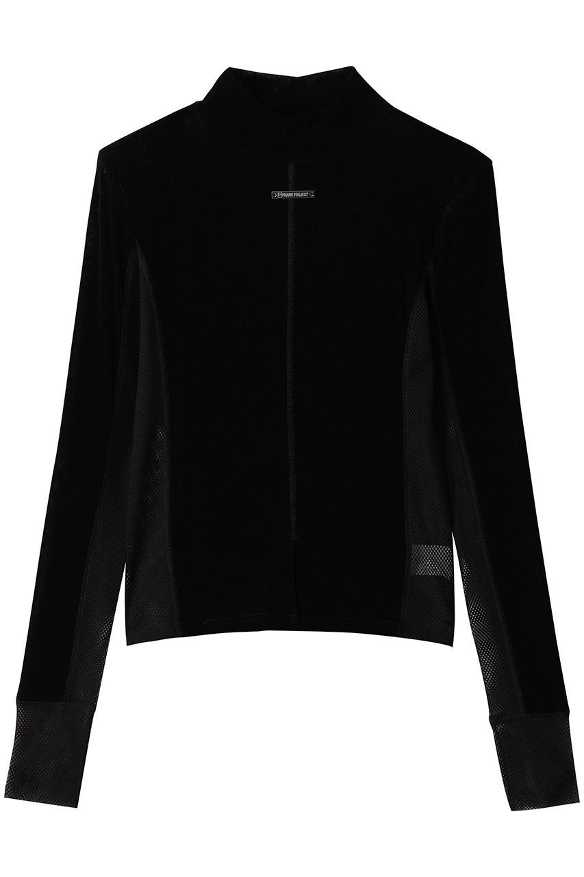【プランク プロジェクト/PRANK PROJECT】のベロアタートルトップ / Velour Turtleneck Top インテリア・キッズ・メンズ・レディースファッション・服の通販 founy(ファニー) ファッション Fashion レディースファッション Fashion for Women トップス・カットソー Cut & Sew Tops シャツ・ブラウス・オフィスカジュアル Elegant Blouses & Button-Ups ロングTシャツ・Tシャツ Longline T-Shirts & Tees カットソー・ベーシックTシャツ Cut-and-Sewn Tops / Stretch Tees & Basics ベロアトップス Velour Tops / Velvet-Look Items タートルネック・ハイネックトップス Turtlenecks & High-Neck Tops インナー Innerwear シンプル Simple, Minimal スクエア Square, Square Shape スリーブ Sleeve, Long Sleeve / Short Sleeve ドッキング Docking, Mixed Material ベロア Velour, Soft Velvet メッシュ Mesh, Net Fabric ロング Long, Long-Length 切替 Switching, Contrast Panel BLK(ブラック)|ID: prp329100004624642 ipo3291000000036674227