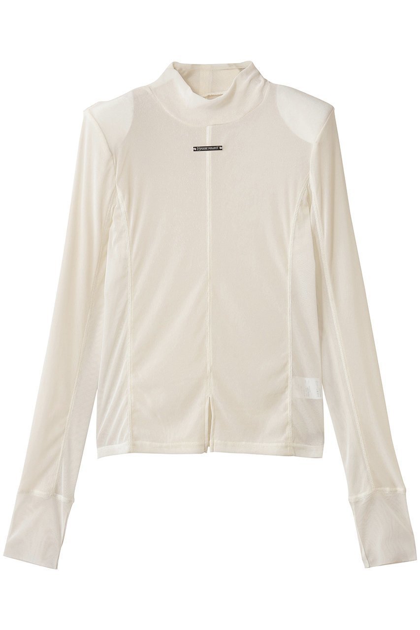 【プランク プロジェクト/PRANK PROJECT】のベロアタートルトップ / Velour Turtleneck Top インテリア・キッズ・メンズ・レディースファッション・服の通販 founy(ファニー) ファッション Fashion レディースファッション Fashion for Women トップス・カットソー Cut & Sew Tops シャツ・ブラウス・オフィスカジュアル Elegant Blouses & Button-Ups ロングTシャツ・Tシャツ Longline T-Shirts & Tees カットソー・ベーシックTシャツ Cut-and-Sewn Tops / Stretch Tees & Basics ベロアトップス Velour Tops / Velvet-Look Items タートルネック・ハイネックトップス Turtlenecks & High-Neck Tops インナー Innerwear シンプル Simple, Minimal スクエア Square, Square Shape スリーブ Sleeve, Long Sleeve / Short Sleeve ドッキング Docking, Mixed Material ベロア Velour, Soft Velvet メッシュ Mesh, Net Fabric ロング Long, Long-Length 切替 Switching, Contrast Panel WHT(ホワイト)|ID: prp329100004624642 ipo3291000000036674228