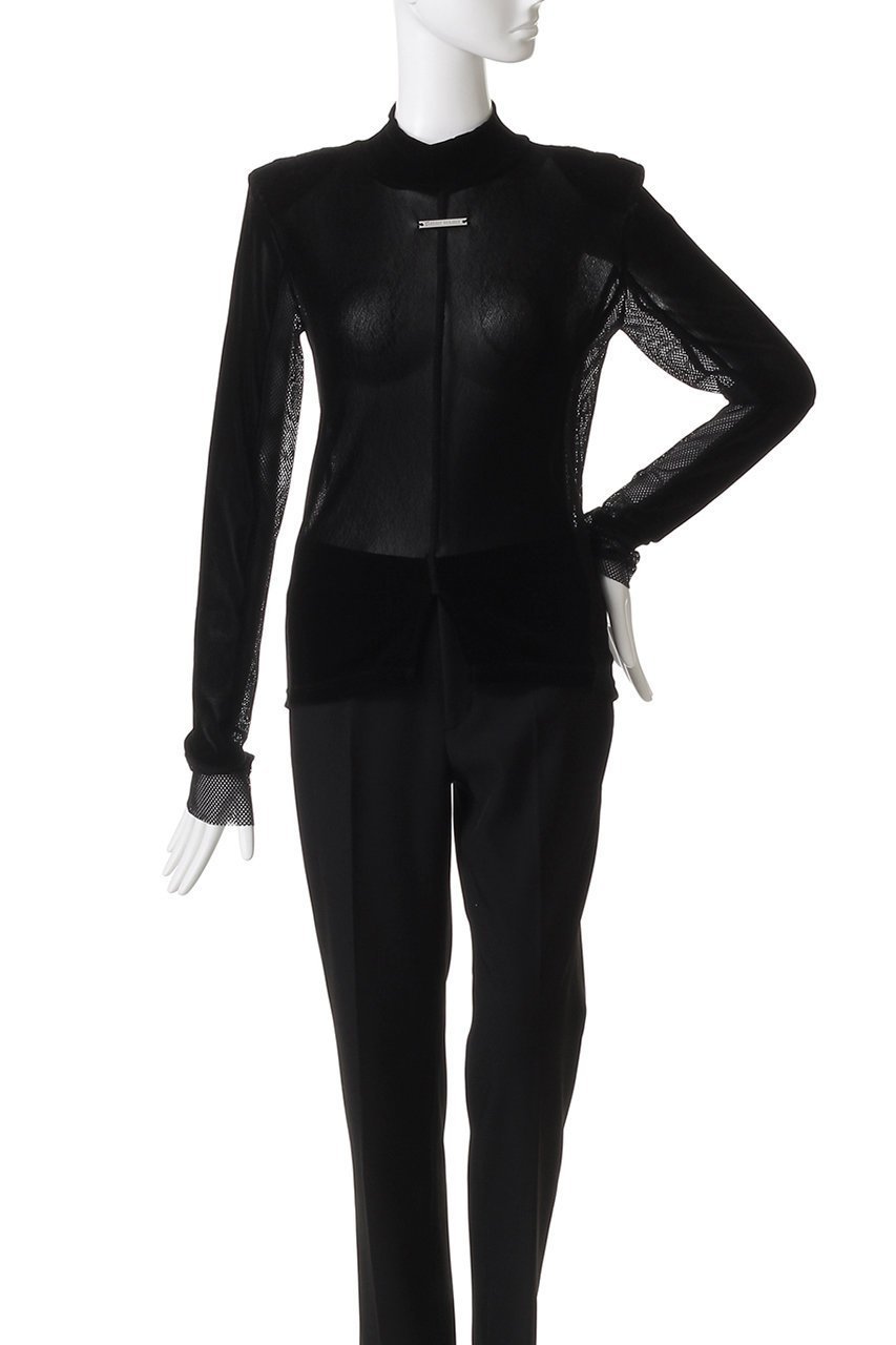 【プランク プロジェクト/PRANK PROJECT】のベロアタートルトップ / Velour Turtleneck Top 人気、トレンドファッション・服の通販 founy(ファニー) ファッション Fashion レディースファッション Fashion for Women トップス・カットソー Cut & Sew Tops シャツ・ブラウス・オフィスカジュアル Elegant Blouses & Button-Ups ロングTシャツ・Tシャツ Longline T-Shirts & Tees カットソー・ベーシックTシャツ Cut-and-Sewn Tops / Stretch Tees & Basics ベロアトップス Velour Tops / Velvet-Look Items タートルネック・ハイネックトップス Turtlenecks & High-Neck Tops インナー Innerwear シンプル Simple, Minimal スクエア Square, Square Shape スリーブ Sleeve, Long Sleeve / Short Sleeve ドッキング Docking, Mixed Material ベロア Velour, Soft Velvet メッシュ Mesh, Net Fabric ロング Long, Long-Length 切替 Switching, Contrast Panel other-2|ID: prp329100004624642 ipo3291000000036674230