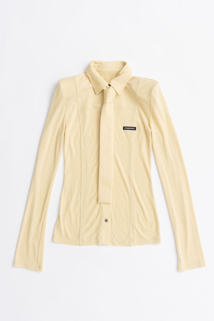 【プランク プロジェクト/PRANK PROJECT】のネクタイスリムシャツ / Necktie Slim Shirt インテリア・キッズ・メンズ・レディースファッション・服の通販 founy(ファニー) https://founy.com/ ファッション Fashion レディースファッション Fashion for Women トップス・カットソー Cut & Sew Tops シャツ・ブラウス・オフィスカジュアル Elegant Blouses & Button-Ups ロングTシャツ・Tシャツ Longline T-Shirts & Tees カットソー・ベーシックTシャツ Cut-and-Sewn Tops / Stretch Tees & Basics 2025年 2025 2025-2026秋冬・A/W Autumn/Winter 2025–26 AW25–26 なめらか Smooth, Silky Texture カットソー Cut and Sewn Top ストレッチ Stretch, Stretchy Fabric スリーブ Sleeve, Long Sleeve / Short Sleeve マニッシュ Mannish, Boyish ロング Long, Long-Length A/W・秋冬 Autumn/Winter |ID: prp329100004624648 ipo3291000000033215990