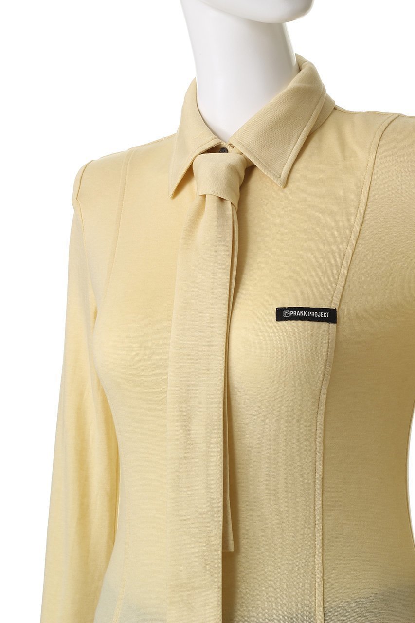 【プランク プロジェクト/PRANK PROJECT】のネクタイスリムシャツ / Necktie Slim Shirt 人気、トレンドファッション・服の通販 founy(ファニー) 　ファッション　Fashion　レディースファッション　Fashion for Women　トップス・カットソー　Cut & Sew Tops　シャツ・ブラウス・オフィスカジュアル　Elegant Blouses & Button-Ups　ロングTシャツ・Tシャツ　Longline T-Shirts & Tees　カットソー・ベーシックTシャツ　Cut-and-Sewn Tops / Stretch Tees & Basics　2025年　2025　2025-2026秋冬・A/W　Autumn/Winter 2025–26 AW25–26　なめらか　Smooth, Silky Texture　カットソー　Cut and Sewn Top　ストレッチ　Stretch, Stretchy Fabric　スリーブ　Sleeve, Long Sleeve / Short Sleeve　マニッシュ　Mannish, Boyish　ロング　Long, Long-Length　A/W・秋冬　Autumn/Winter　other-7|ID: prp329100004624648 ipo3291000000033511013