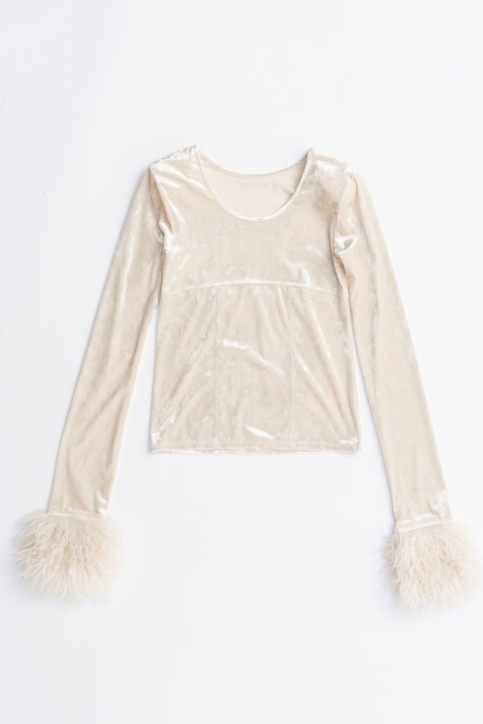 【プランク プロジェクト/PRANK PROJECT】のファースリーブベロアトップ / Fur Sleeve Velour Top インテリア・キッズ・メンズ・レディースファッション・服の通販 founy(ファニー) https://founy.com/ ファッション Fashion レディースファッション Fashion for Women トップス・カットソー Cut & Sew Tops シャツ・ブラウス・オフィスカジュアル Elegant Blouses & Button-Ups ロングTシャツ・Tシャツ Longline T-Shirts & Tees カットソー・ベーシックTシャツ Cut-and-Sewn Tops / Stretch Tees & Basics ベロアトップス Velour Tops / Velvet-Look Items 2025年 2025 2025-2026秋冬・A/W Autumn/Winter 2025–26 AW25–26 おすすめ Recommended / Our Picks コンシャス Conscious, Bodycon シンプル Simple, Minimal ジャケット Jacket, Outerwear スリーブ Sleeve, Long Sleeve / Short Sleeve フェイクファー Faux Fur, Imitation Fur ベロア Velour, Soft Velvet ロング Long, Long-Length A/W・秋冬 Autumn/Winter |ID: prp329100004624650 ipo3291000000033216000