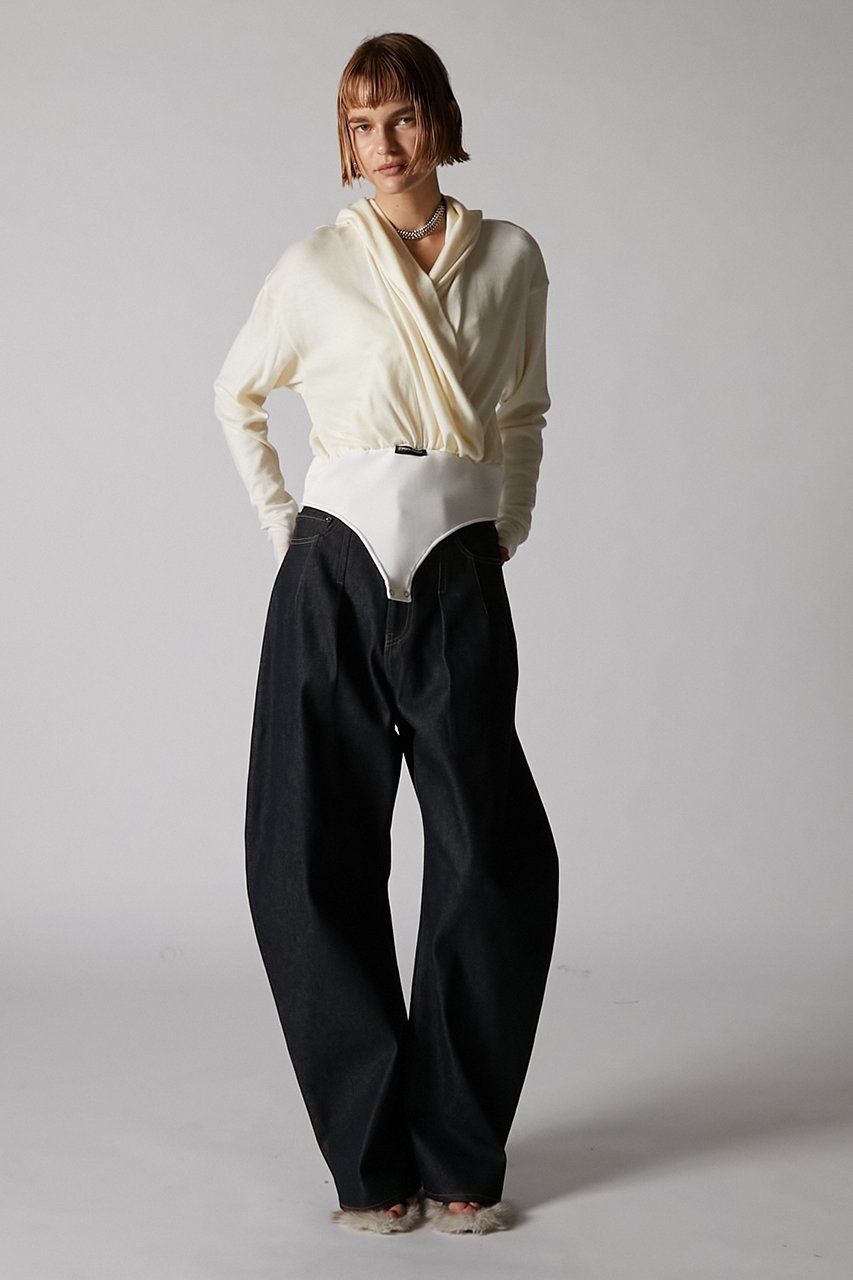 【プランク プロジェクト/PRANK PROJECT】のカシュクールフードボディースーツ / Cashmere Hooded Body Suit 人気、トレンドファッション・服の通販 founy(ファニー) 　ファッション　Fashion　レディースファッション　Fashion for Women　トップス・カットソー　Cut & Sew Tops　シャツ・ブラウス・オフィスカジュアル　Elegant Blouses & Button-Ups　ロングTシャツ・Tシャツ　Longline T-Shirts & Tees　カットソー・ベーシックTシャツ　Cut-and-Sewn Tops / Stretch Tees & Basics　クラッシュ　Distressed, Crashed Style　ストレッチ　Stretch, Stretchy Fabric　スリーブ　Sleeve, Long Sleeve / Short Sleeve　ベロア　Velour, Soft Velvet　ロング　Long, Long-Length　other-2|ID: prp329100004624652 ipo3291000000033216019