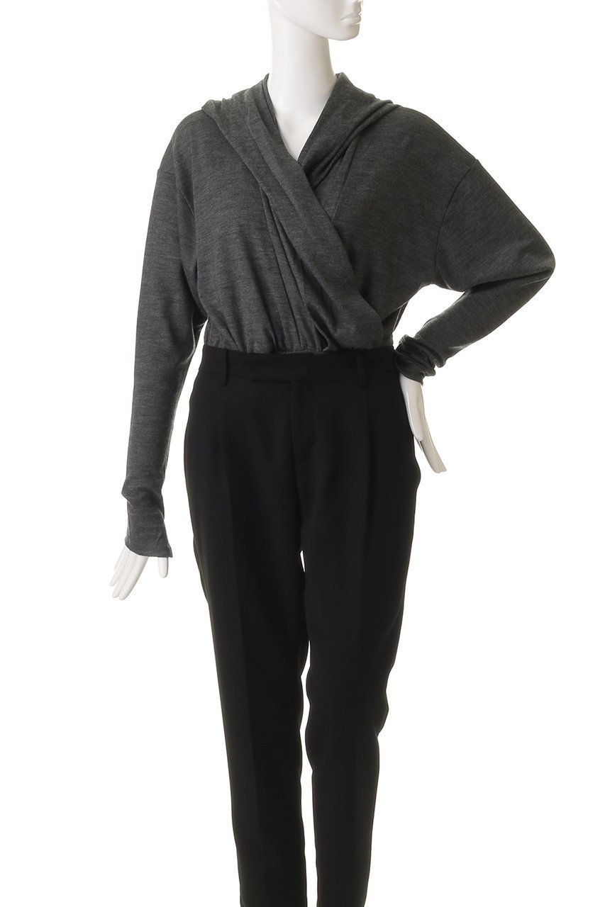 【プランク プロジェクト/PRANK PROJECT】のカシュクールフードボディースーツ / Cashmere Hooded Body Suit 人気、トレンドファッション・服の通販 founy(ファニー) 　ファッション　Fashion　レディースファッション　Fashion for Women　トップス・カットソー　Cut & Sew Tops　シャツ・ブラウス・オフィスカジュアル　Elegant Blouses & Button-Ups　ロングTシャツ・Tシャツ　Longline T-Shirts & Tees　カットソー・ベーシックTシャツ　Cut-and-Sewn Tops / Stretch Tees & Basics　クラッシュ　Distressed, Crashed Style　ストレッチ　Stretch, Stretchy Fabric　スリーブ　Sleeve, Long Sleeve / Short Sleeve　ベロア　Velour, Soft Velvet　ロング　Long, Long-Length　other-4|ID: prp329100004624652 ipo3291000000033948904