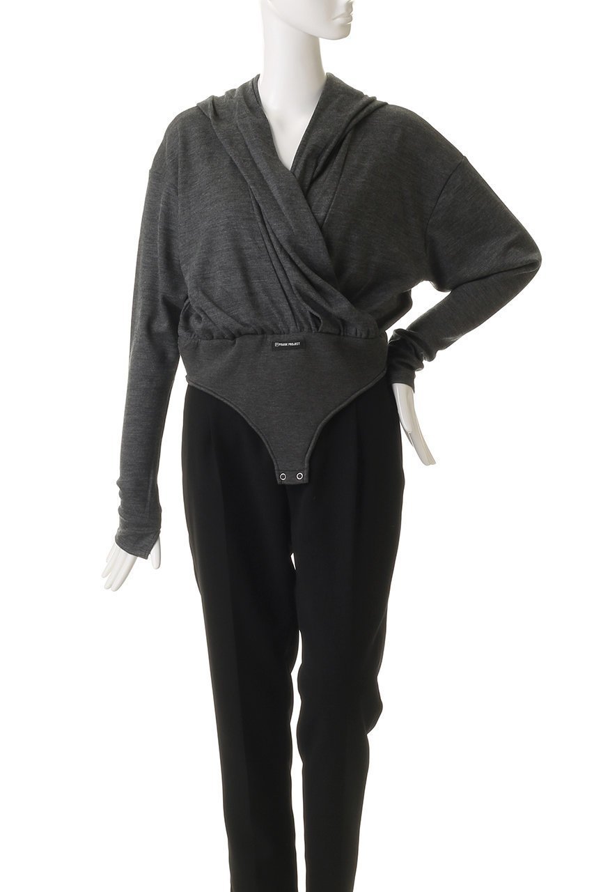 【プランク プロジェクト/PRANK PROJECT】のカシュクールフードボディースーツ / Cashmere Hooded Body Suit 人気、トレンドファッション・服の通販 founy(ファニー) 　ファッション　Fashion　レディースファッション　Fashion for Women　トップス・カットソー　Cut & Sew Tops　シャツ・ブラウス・オフィスカジュアル　Elegant Blouses & Button-Ups　ロングTシャツ・Tシャツ　Longline T-Shirts & Tees　カットソー・ベーシックTシャツ　Cut-and-Sewn Tops / Stretch Tees & Basics　クラッシュ　Distressed, Crashed Style　ストレッチ　Stretch, Stretchy Fabric　スリーブ　Sleeve, Long Sleeve / Short Sleeve　ベロア　Velour, Soft Velvet　ロング　Long, Long-Length　other-8|ID: prp329100004624652 ipo3291000000033948908