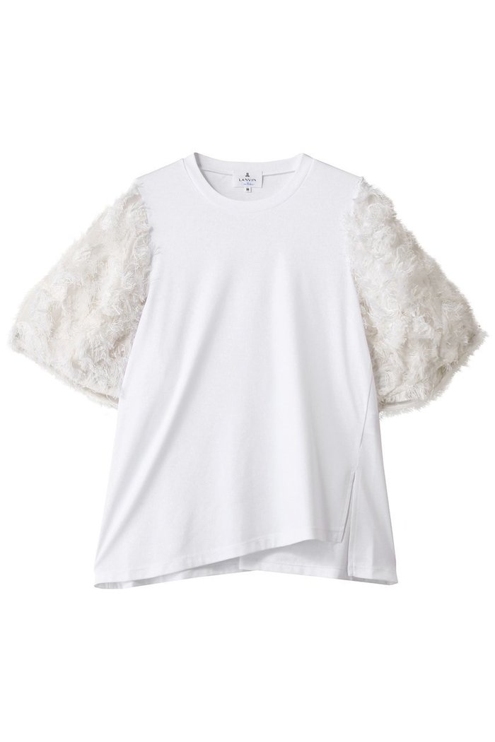 【ランバン オン ブルー/LANVIN en Bleu】のロングカットジャガードコンビカットソー インテリア・キッズ・メンズ・レディースファッション・服の通販 founy(ファニー) https://founy.com/ ファッション Fashion レディースファッション Fashion for Women トップス・カットソー Cut & Sew Tops シャツ・ブラウス・オフィスカジュアル Elegant Blouses & Button-Ups ロングTシャツ・Tシャツ Longline T-Shirts & Tees カットソー・ベーシックTシャツ Cut-and-Sewn Tops / Stretch Tees & Basics カットソー Cut and Sewn Top ショート Short, Short Length シンプル Simple, Minimal ジャカード／ジャガード Jacquard, Woven Pattern スリーブ Sleeve, Long Sleeve / Short Sleeve パーティ Party, Party Style |ID: prp329100004624665 ipo3291000000033216121