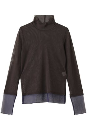 【ランバン オン ブルー/LANVIN en Bleu】のカラーポイントチュールタートル 人気、トレンドファッション・服の通販 founy(ファニー) ファッション Fashion レディースファッション Fashion for Women トップス・カットソー Cut & Sew Tops シャツ・ブラウス・オフィスカジュアル Elegant Blouses & Button-Ups ロングTシャツ・Tシャツ Longline T-Shirts & Tees カットソー・ベーシックTシャツ Cut-and-Sewn Tops / Stretch Tees & Basics 2025年 2025 2025-2026秋冬・A/W Autumn/Winter 2025–26 AW25–26 インナー Innerwear キャミソール Camisole, Spaghetti Strap Top スウェット / スエット Sweatshirt, Sweatwear スリーブ Sleeve, Long Sleeve / Short Sleeve タートル Turtleneck, Turtle Collar チュール Tulip, Tulip Motif ロング Long, Long-Length A/W・秋冬 Autumn/Winter |ID:prp329100004624666