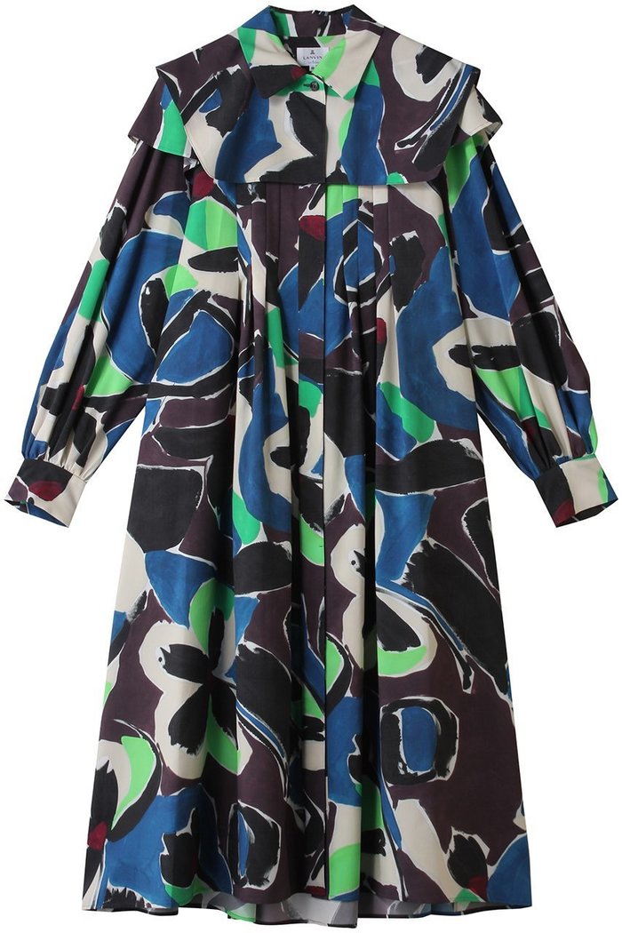 【ランバン オン ブルー/LANVIN en Bleu】のArt of Danceシャツワンピース インテリア・キッズ・メンズ・レディースファッション・服の通販 founy(ファニー) https://founy.com/ ファッション Fashion レディースファッション Fashion for Women ワンピース Dresses シャツワンピース / 1枚で着映えコーデ Shirt Dresses チュニック Tunic Tops & Dresses 2025年 2025 2025-2026秋冬・A/W Autumn/Winter 2025–26 AW25–26 チュニック Tunic, Long Top ドレープ Drape, Draping Fabric フラワー Flower, Floral フレア Flare, Flared プリント Print, Printed Pattern マニッシュ Mannish, Boyish モダン Modern, Contemporary ロング Long, Long-Length エレガント 上品 Elegant A/W・秋冬 Autumn/Winter |ID: prp329100004624675 ipo3291000000033216190