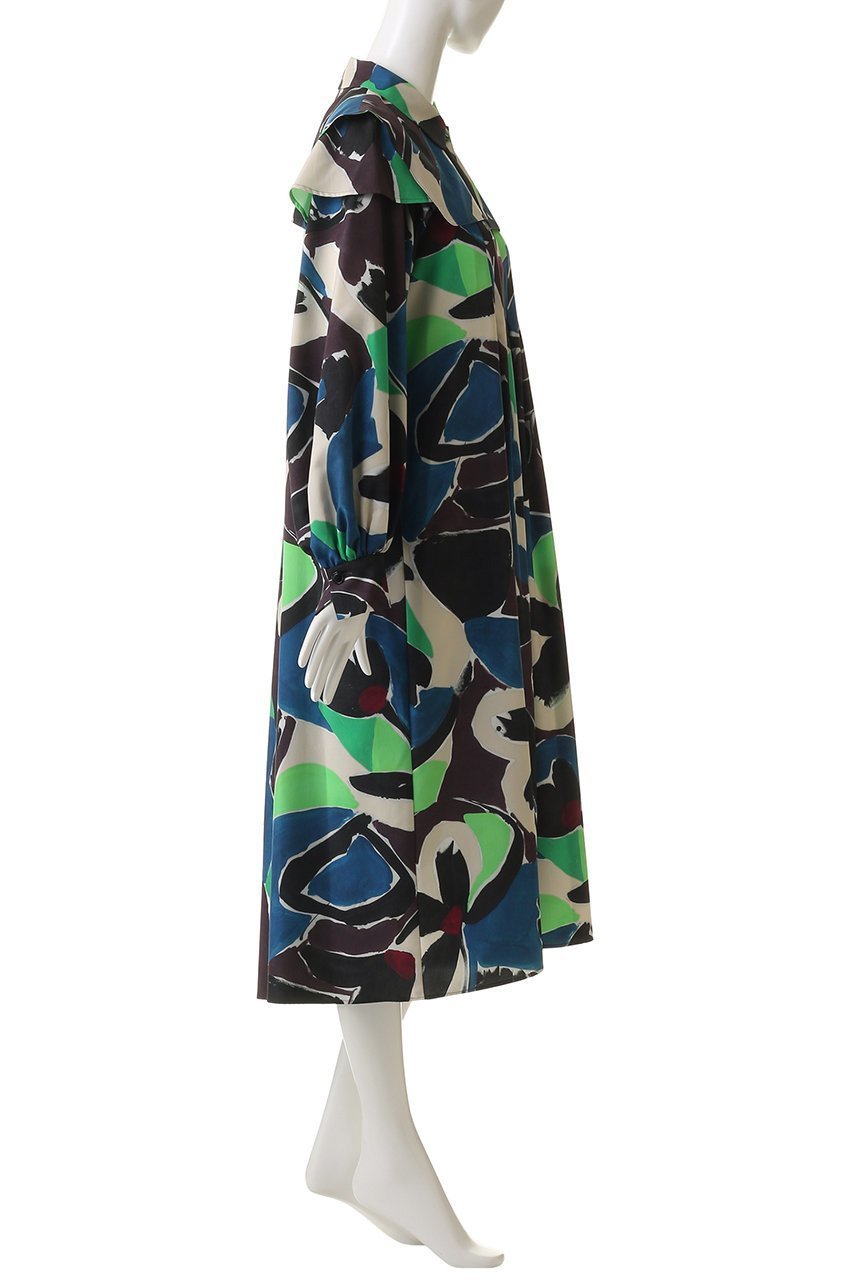 【ランバン オン ブルー/LANVIN en Bleu】のArt of Danceシャツワンピース 人気、トレンドファッション・服の通販 founy(ファニー) 　ファッション　Fashion　レディースファッション　Fashion for Women　ワンピース　Dresses　シャツワンピース / 1枚で着映えコーデ　Shirt Dresses　チュニック　Tunic Tops & Dresses　2025年　2025　2025-2026秋冬・A/W　Autumn/Winter 2025–26 AW25–26　チュニック　Tunic, Long Top　ドレープ　Drape, Draping Fabric　フラワー　Flower, Floral　フレア　Flare, Flared　プリント　Print, Printed Pattern　マニッシュ　Mannish, Boyish　モダン　Modern, Contemporary　ロング　Long, Long-Length　エレガント 上品　Elegant　A/W・秋冬　Autumn/Winter　other-3|ID: prp329100004624675 ipo3291000000033216193