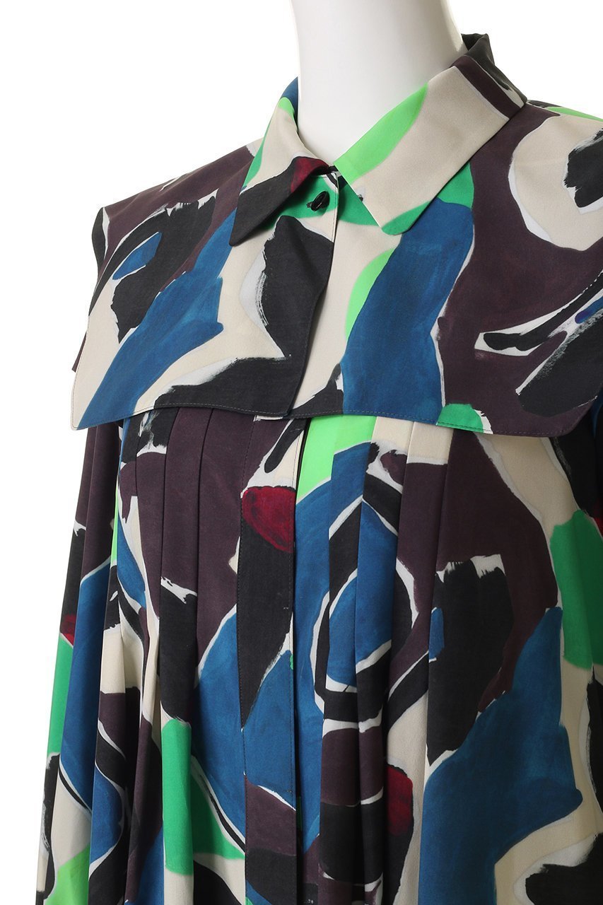 【ランバン オン ブルー/LANVIN en Bleu】のArt of Danceシャツワンピース 人気、トレンドファッション・服の通販 founy(ファニー) 　ファッション　Fashion　レディースファッション　Fashion for Women　ワンピース　Dresses　シャツワンピース / 1枚で着映えコーデ　Shirt Dresses　チュニック　Tunic Tops & Dresses　2025年　2025　2025-2026秋冬・A/W　Autumn/Winter 2025–26 AW25–26　チュニック　Tunic, Long Top　ドレープ　Drape, Draping Fabric　フラワー　Flower, Floral　フレア　Flare, Flared　プリント　Print, Printed Pattern　マニッシュ　Mannish, Boyish　モダン　Modern, Contemporary　ロング　Long, Long-Length　エレガント 上品　Elegant　A/W・秋冬　Autumn/Winter　other-5|ID: prp329100004624675 ipo3291000000033216195