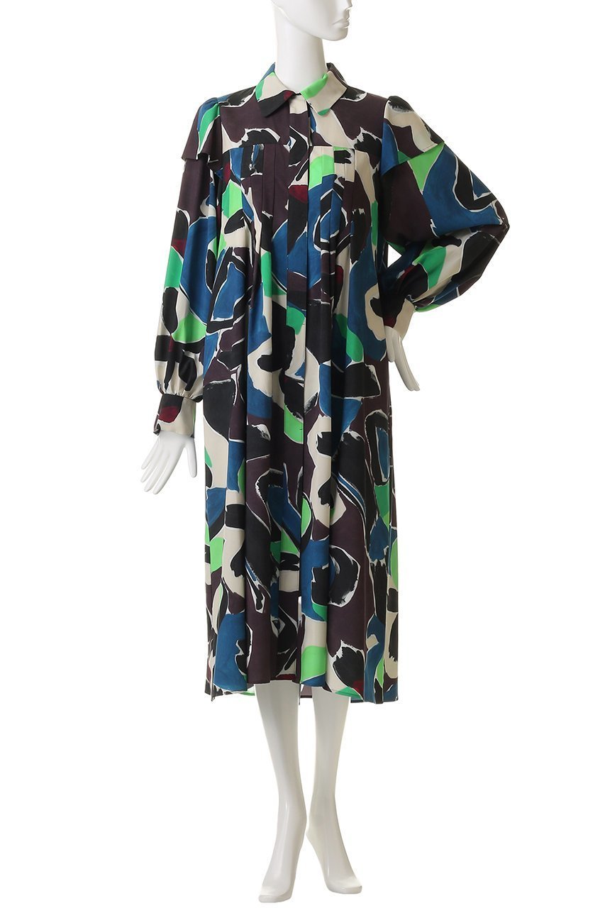 【ランバン オン ブルー/LANVIN en Bleu】のArt of Danceシャツワンピース 人気、トレンドファッション・服の通販 founy(ファニー) 　ファッション　Fashion　レディースファッション　Fashion for Women　ワンピース　Dresses　シャツワンピース / 1枚で着映えコーデ　Shirt Dresses　チュニック　Tunic Tops & Dresses　2025年　2025　2025-2026秋冬・A/W　Autumn/Winter 2025–26 AW25–26　チュニック　Tunic, Long Top　ドレープ　Drape, Draping Fabric　フラワー　Flower, Floral　フレア　Flare, Flared　プリント　Print, Printed Pattern　マニッシュ　Mannish, Boyish　モダン　Modern, Contemporary　ロング　Long, Long-Length　エレガント 上品　Elegant　A/W・秋冬　Autumn/Winter　other-6|ID: prp329100004624675 ipo3291000000033216196
