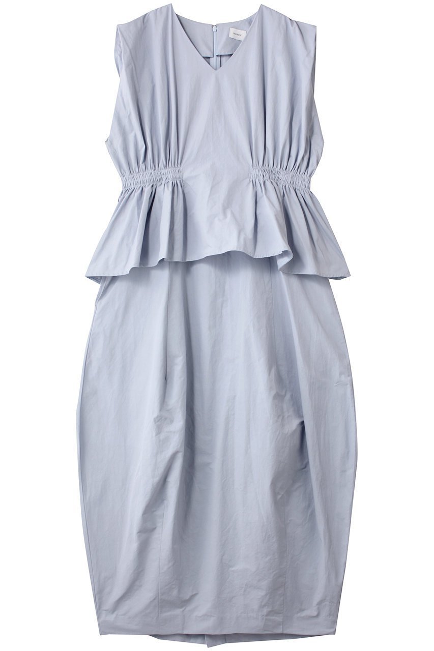 【マノフ/MANOF】のGATHER WAIST COCOON ONE PIECE ワンピース 人気、トレンドファッション・服の通販 founy(ファニー) 　ファッション　Fashion　レディースファッション　Fashion for Women　ワンピース　Dresses　チュニック　Tunic Tops & Dresses　2025年　2025　2025-2026秋冬・A/W　Autumn/Winter 2025–26 AW25–26　ギャザー　Gathered, Ruffled　チュニック　Tunic, Long Top　ドッキング　Docking, Mixed Material　ノースリーブ　Sleeveless, No-Sleeve　フェミニン　Feminine, Girly　ロング　Long, Long-Length　A/W・秋冬　Autumn/Winter　 other-1|ID: prp329100004624677 ipo3291000000033216209