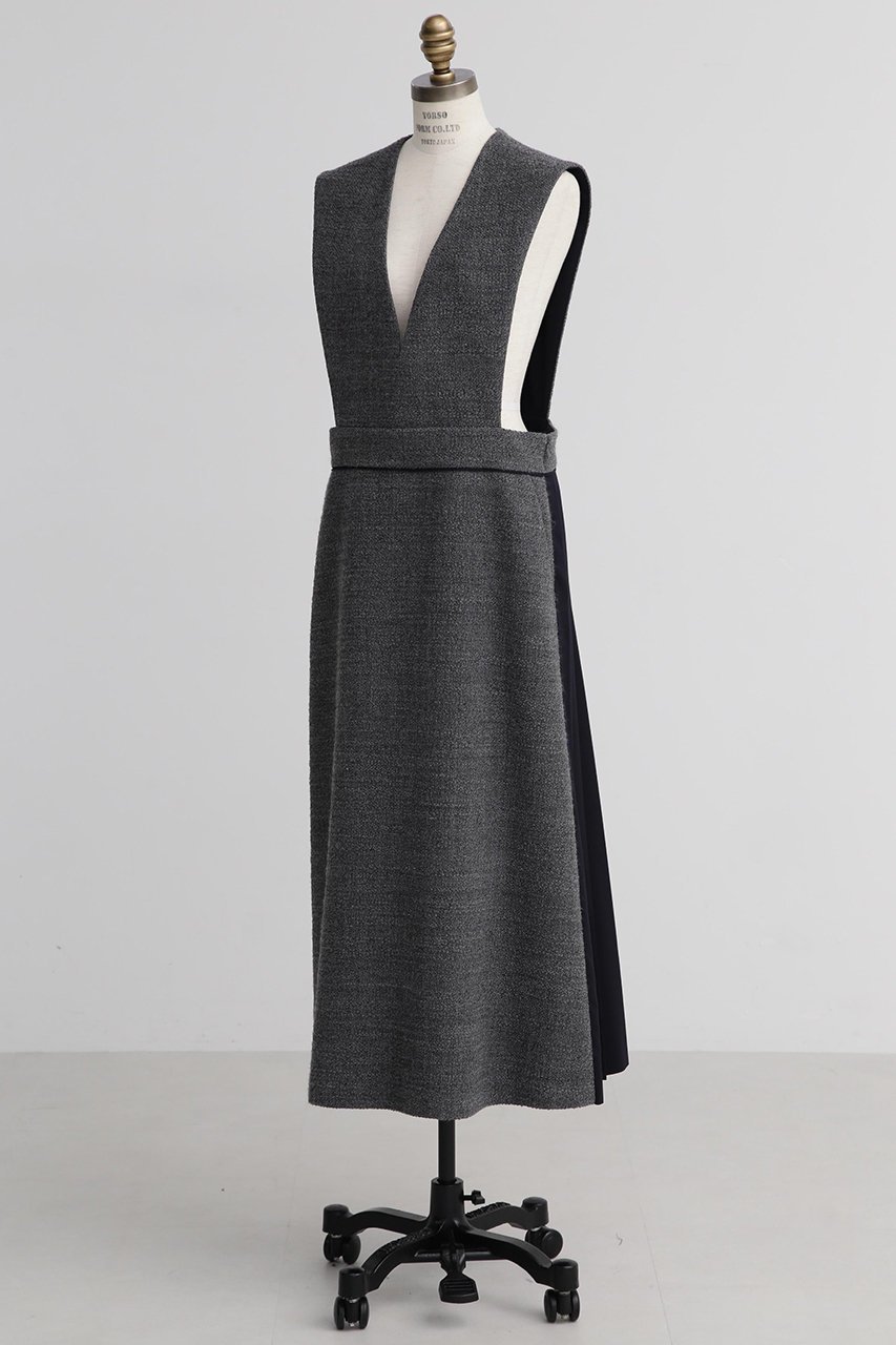 【ヒューエルミュージアム/hueLe Museum】の【STUMBLY】Back Pleated Dress 人気、トレンドファッション・服の通販 founy(ファニー) 　ファッション　Fashion　レディースファッション　Fashion for Women　ワンピース　Dresses　フォーマル・パーティードレス・結婚式用ドレス　Elegant & Casual Dresses　チュニック　Tunic Tops & Dresses　チュニック　Tunic, Long Top　ツイード　Twill, Twill Weave　プリーツ　Pleats, Pleated　無地　Plain, Solid Color　other-2|ID: prp329100004624679 ipo3291000000033216241