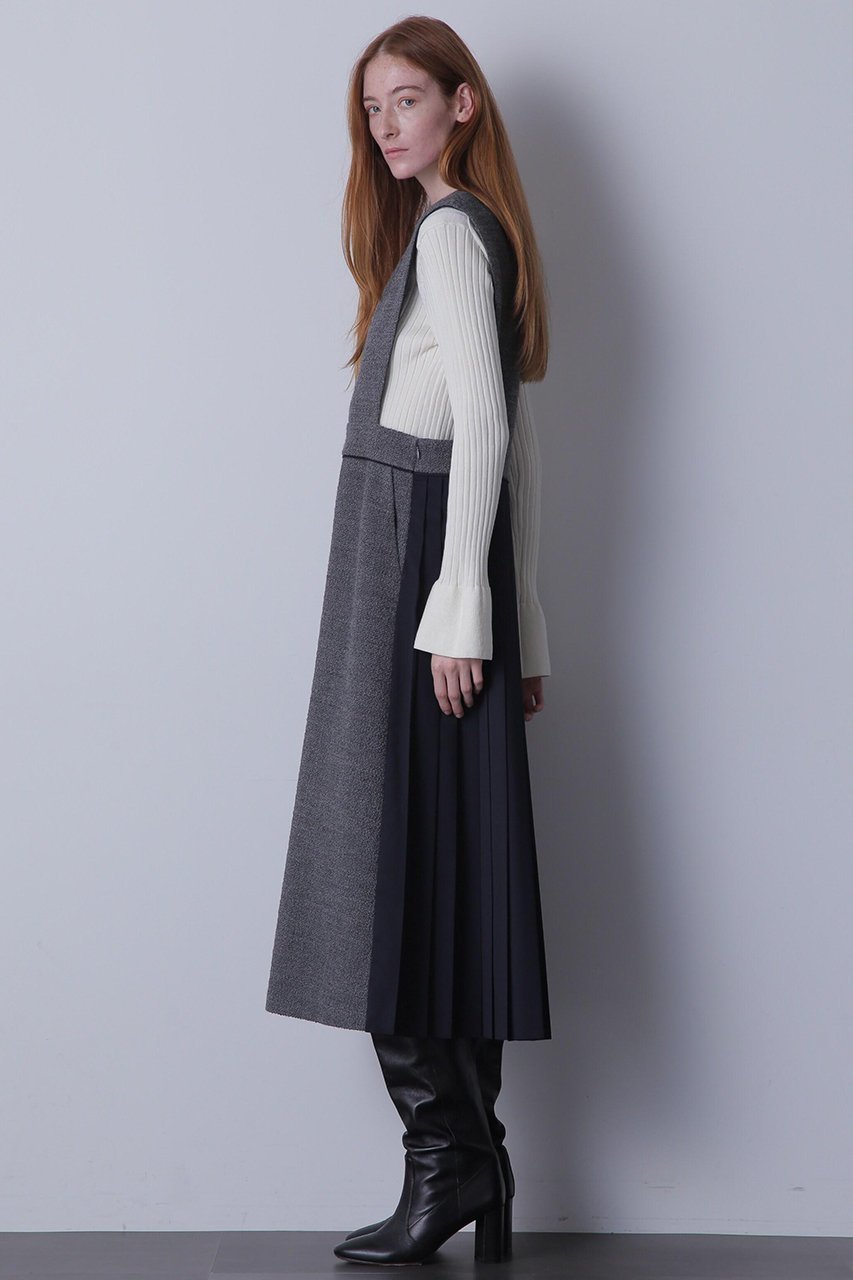 【ヒューエルミュージアム/hueLe Museum】の【STUMBLY】Back Pleated Dress 人気、トレンドファッション・服の通販 founy(ファニー) 　ファッション　Fashion　レディースファッション　Fashion for Women　ワンピース　Dresses　フォーマル・パーティードレス・結婚式用ドレス　Elegant & Casual Dresses　チュニック　Tunic Tops & Dresses　チュニック　Tunic, Long Top　ツイード　Twill, Twill Weave　プリーツ　Pleats, Pleated　無地　Plain, Solid Color　other-3|ID: prp329100004624679 ipo3291000000033216242
