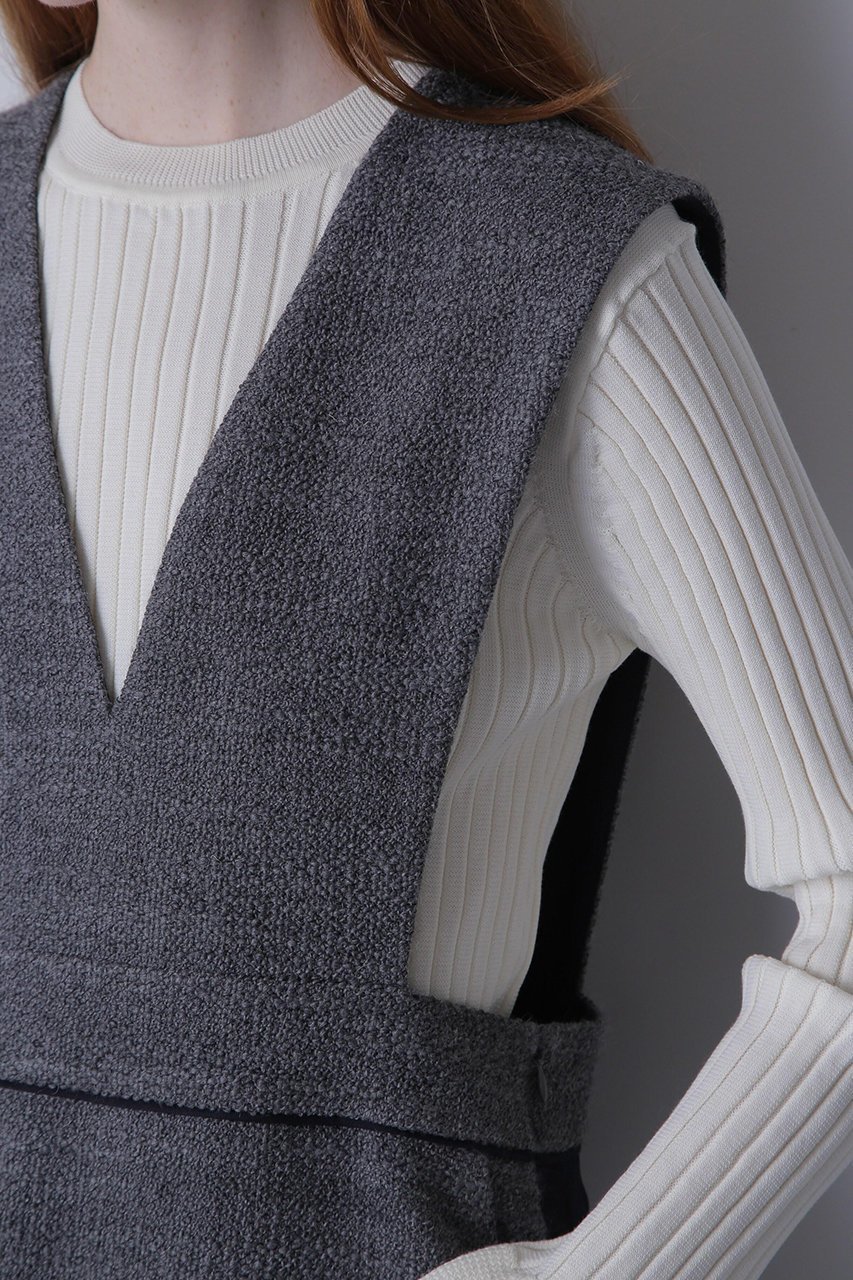 【ヒューエルミュージアム/hueLe Museum】の【STUMBLY】Back Pleated Dress 人気、トレンドファッション・服の通販 founy(ファニー) 　ファッション　Fashion　レディースファッション　Fashion for Women　ワンピース　Dresses　フォーマル・パーティードレス・結婚式用ドレス　Elegant & Casual Dresses　チュニック　Tunic Tops & Dresses　チュニック　Tunic, Long Top　ツイード　Twill, Twill Weave　プリーツ　Pleats, Pleated　無地　Plain, Solid Color　other-6|ID: prp329100004624679 ipo3291000000033216245