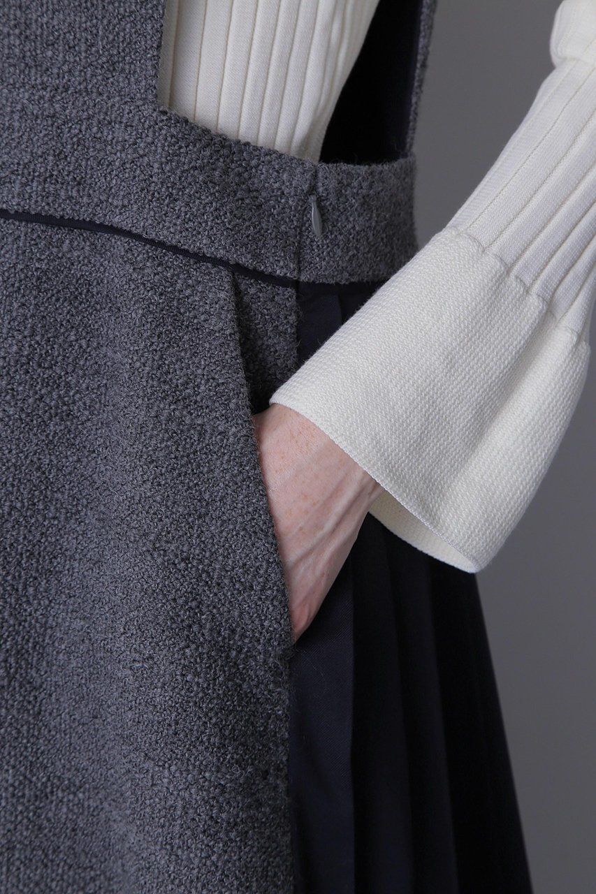 【ヒューエルミュージアム/hueLe Museum】の【STUMBLY】Back Pleated Dress 人気、トレンドファッション・服の通販 founy(ファニー) 　ファッション　Fashion　レディースファッション　Fashion for Women　ワンピース　Dresses　フォーマル・パーティードレス・結婚式用ドレス　Elegant & Casual Dresses　チュニック　Tunic Tops & Dresses　チュニック　Tunic, Long Top　ツイード　Twill, Twill Weave　プリーツ　Pleats, Pleated　無地　Plain, Solid Color　other-7|ID: prp329100004624679 ipo3291000000033216246