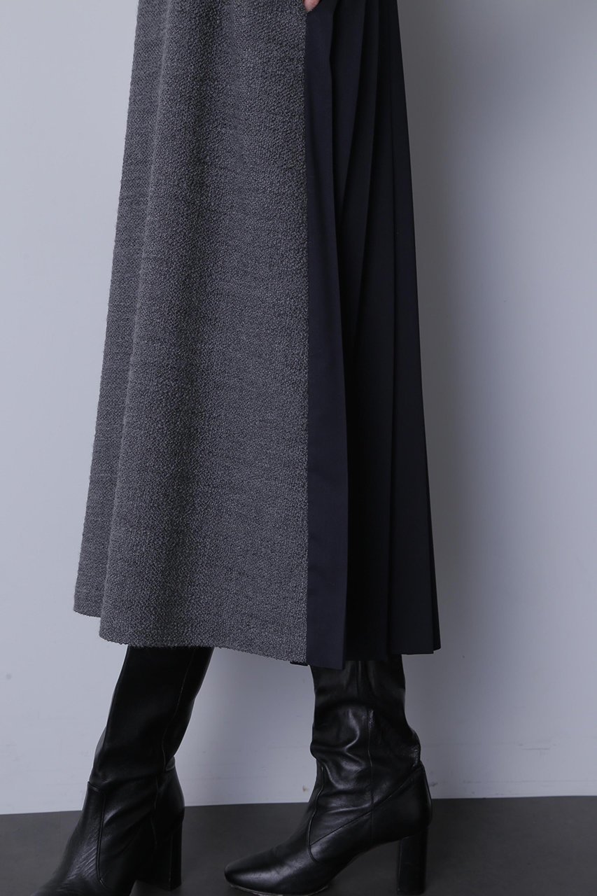 【ヒューエルミュージアム/hueLe Museum】の【STUMBLY】Back Pleated Dress 人気、トレンドファッション・服の通販 founy(ファニー) 　ファッション　Fashion　レディースファッション　Fashion for Women　ワンピース　Dresses　フォーマル・パーティードレス・結婚式用ドレス　Elegant & Casual Dresses　チュニック　Tunic Tops & Dresses　チュニック　Tunic, Long Top　ツイード　Twill, Twill Weave　プリーツ　Pleats, Pleated　無地　Plain, Solid Color　other-8|ID: prp329100004624679 ipo3291000000033216247
