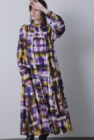 【ヒューエルミュージアム/hueLe Museum】の【STUMBLY】Art Check Print Dress 人気、トレンドファッション・服の通販 founy(ファニー) ファッション Fashion レディースファッション Fashion for Women ワンピース Dresses フォーマル・パーティードレス・結婚式用ドレス Elegant & Casual Dresses チュニック Tunic Tops & Dresses スタンド Stand Collar, Upright Stand チェック Check, Plaid, Tartan チュニック Tunic, Long Top ドレス Dress, One-Piece プリント Print, Printed Pattern リボン Ribbon, Bow ロング Long, Long-Length |ID:prp329100004624681