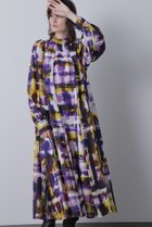 【ヒューエルミュージアム/hueLe Museum】の【STUMBLY】Art Check Print Dress パープル|ID: prp329100004624681 ipo3291000000033216256