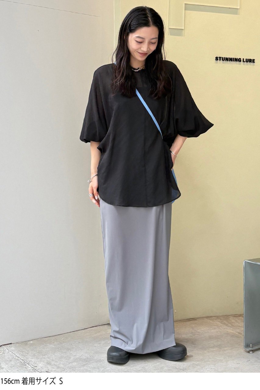 【スタニングルアー/STUNNING LURE】のガーゼラウンドシャツ 人気、トレンドファッション・服の通販 founy(ファニー)  ファッション Fashion レディースファッション Fashion for Women トップス・カットソー Cut & Sew Tops シャツ・ブラウス・オフィスカジュアル Elegant Blouses & Button-Ups エアリー Airy Texture スリーブ Sleeve, Long Sleeve / Short Sleeve フェミニン Feminine, Girly ラウンド Round, Round Neck ロング Long, Long-Length other-6|ID: prp329100004624685 ipo3291000000033511019