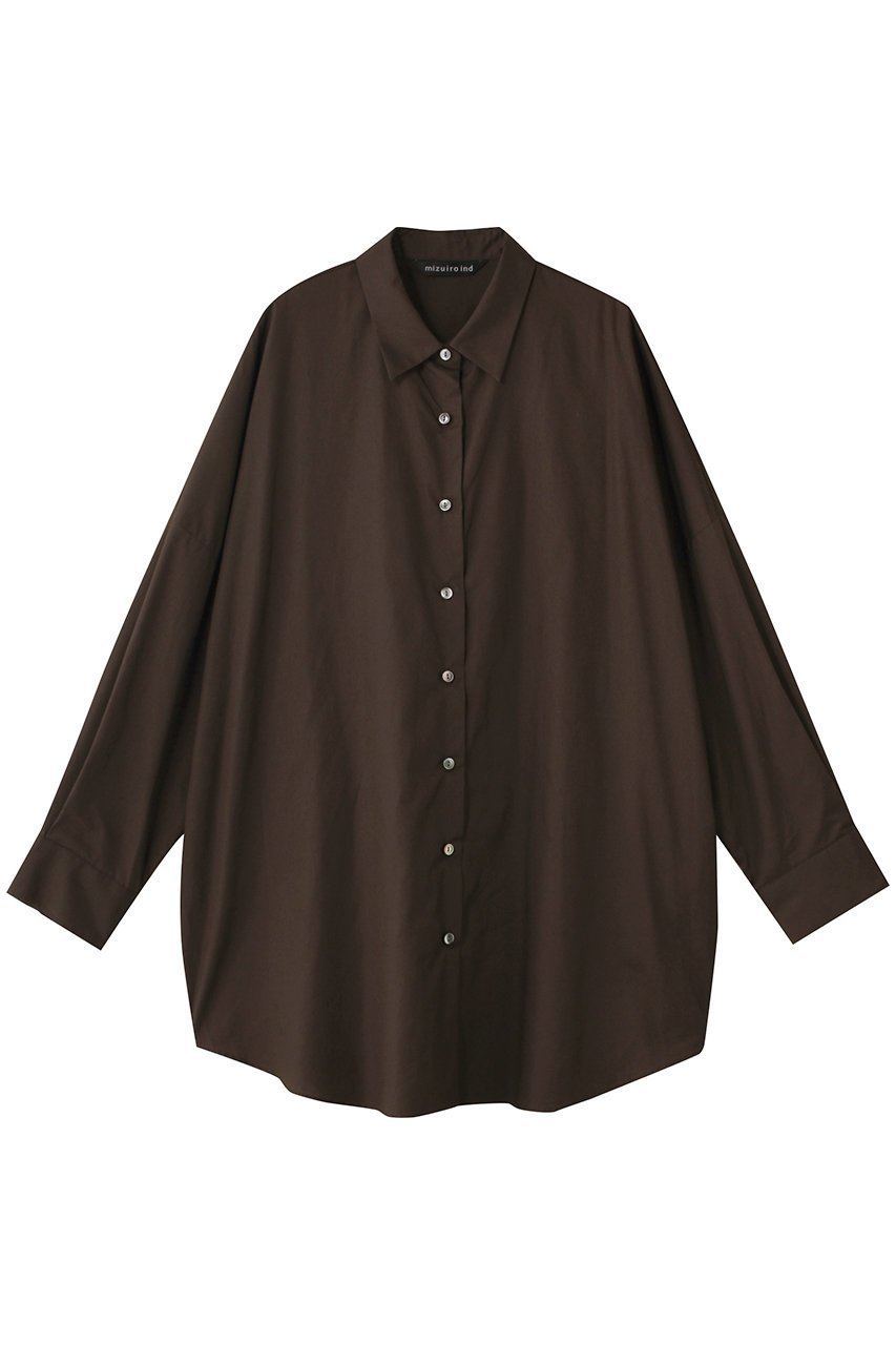 【ミズイロ インド/mizuiro ind】のwide tunic shirt シャツ インテリア・キッズ・メンズ・レディースファッション・服の通販 founy(ファニー) 　ファッション　Fashion　レディースファッション　Fashion for Women　トップス・カットソー　Cut & Sew Tops　シャツ・ブラウス・オフィスカジュアル　Elegant Blouses & Button-Ups　2025年　2025　2025-2026秋冬・A/W　Autumn/Winter 2025–26 AW25–26　スリーブ　Sleeve, Long Sleeve / Short Sleeve　チュニック　Tunic, Long Top　ロング　Long, Long-Length　ワイド　Wide, Wide Fit　A/W・秋冬　Autumn/Winter　brown|ID: prp329100004624687 ipo3291000000033216305