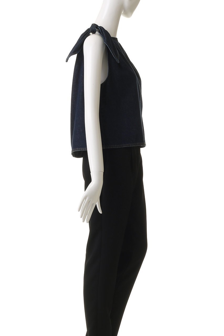 【ランバン オン ブルー/LANVIN en Bleu】のショルダーリボンデニムブラウス 人気、トレンドファッション・服の通販 founy(ファニー) 　ファッション　Fashion　レディースファッション　Fashion for Women　トップス・カットソー　Cut & Sew Tops　キャミソール&ノースリーブ　Camisoles & Sleeveless Tops　シャツ・ブラウス・オフィスカジュアル　Elegant Blouses & Button-Ups　2025年　2025　2025-2026秋冬・A/W　Autumn/Winter 2025–26 AW25–26　ショルダー　Shoulder, Shoulder Strap　ショート　Short, Short Length　デニム　Denim, Jeans Material　ノースリーブ　Sleeveless, No-Sleeve　ボックス　Boxy, Box Shape　ボトム　Bottoms, Lower Wear　リボン　Ribbon, Bow　A/W・秋冬　Autumn/Winter　other-3|ID: prp329100004624688 ipo3291000000033216318