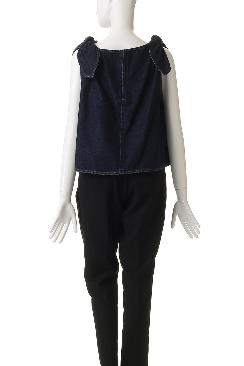 【ランバン オン ブルー/LANVIN en Bleu】のショルダーリボンデニムブラウス 人気、トレンドファッション・服の通販 founy(ファニー) 　ファッション　Fashion　レディースファッション　Fashion for Women　トップス・カットソー　Cut & Sew Tops　キャミソール&ノースリーブ　Camisoles & Sleeveless Tops　シャツ・ブラウス・オフィスカジュアル　Elegant Blouses & Button-Ups　2025年　2025　2025-2026秋冬・A/W　Autumn/Winter 2025–26 AW25–26　ショルダー　Shoulder, Shoulder Strap　ショート　Short, Short Length　デニム　Denim, Jeans Material　ノースリーブ　Sleeveless, No-Sleeve　ボックス　Boxy, Box Shape　ボトム　Bottoms, Lower Wear　リボン　Ribbon, Bow　A/W・秋冬　Autumn/Winter　other-4|ID: prp329100004624688 ipo3291000000033216319