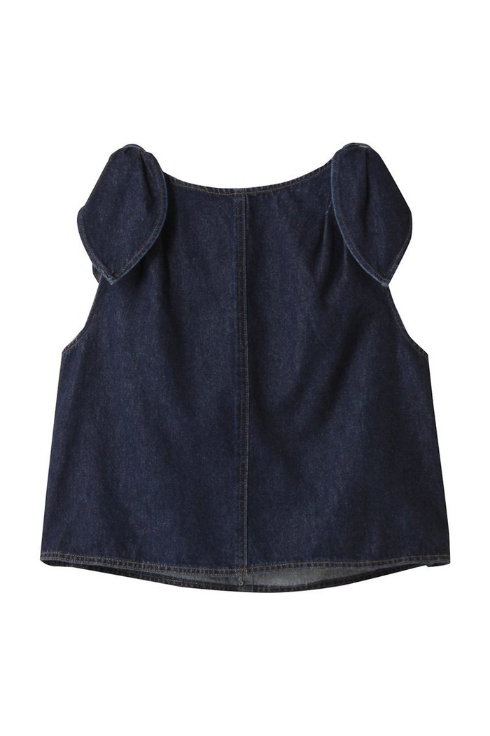 【ランバン オン ブルー/LANVIN en Bleu】のショルダーリボンデニムブラウス インテリア・キッズ・メンズ・レディースファッション・服の通販 founy(ファニー) https://founy.com/ ファッション Fashion レディースファッション Fashion for Women トップス・カットソー Cut & Sew Tops キャミソール&ノースリーブ Camisoles & Sleeveless Tops シャツ・ブラウス・オフィスカジュアル Elegant Blouses & Button-Ups ショルダー Shoulder, Shoulder Strap ショート Short, Short Length デニム Denim, Jeans Material ノースリーブ Sleeveless, No-Sleeve ボックス Boxy, Box Shape ボトム Bottoms, Lower Wear リボン Ribbon, Bow |ID: prp329100004624688 ipo3291000000035663520