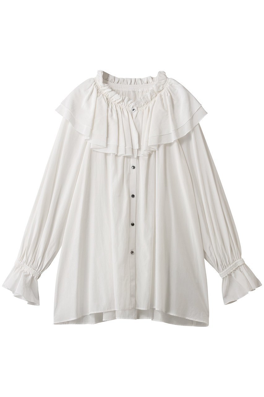 【ランバン オン ブルー/LANVIN en Bleu】のトリアセローンボリュームカラーブラウス インテリア・キッズ・メンズ・レディースファッション・服の通販 founy(ファニー) 　ファッション　Fashion　レディースファッション　Fashion for Women　トップス・カットソー　Cut & Sew Tops　シャツ・ブラウス・オフィスカジュアル　Elegant Blouses & Button-Ups　2025年　2025　2025-2026秋冬・A/W　Autumn/Winter 2025–26 AW25–26　おすすめ　Recommended / Our Picks　なめらか　Smooth, Silky Texture　ギャザー　Gathered, Ruffled　スリーブ　Sleeve, Long Sleeve / Short Sleeve　デニム　Denim, Jeans Material　フェミニン　Feminine, Girly　ボトム　Bottoms, Lower Wear　ロング　Long, Long-Length　A/W・秋冬　Autumn/Winter　オフ|ID: prp329100004624689 ipo3291000000033216322