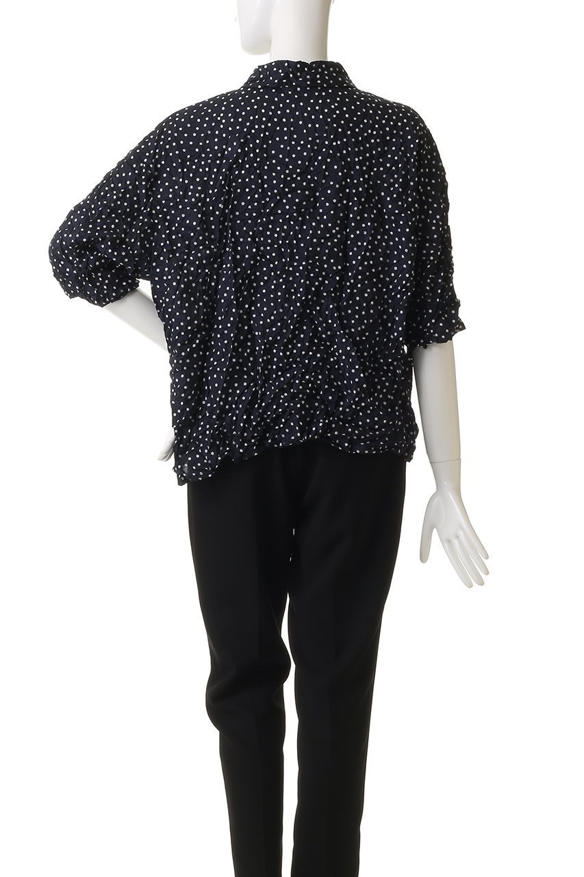 【ミズイロ インド/mizuiro ind】のdots print catch washer shirt シャツ 人気、トレンドファッション・服の通販 founy(ファニー) 　ファッション　Fashion　レディースファッション　Fashion for Women　トップス・カットソー　Cut & Sew Tops　シャツ・ブラウス・オフィスカジュアル　Elegant Blouses & Button-Ups　ショート　Short, Short Length　スラックス　Slacks, Dress Pants　スリーブ　Sleeve, Long Sleeve / Short Sleeve　ダウン　Down, Puffer　デニム　Denim, Jeans Material　ドット　Polka Dot, Dot Pattern　ボトム　Bottoms, Lower Wear　ワッシャー　Washer, Crinkled Finish　エレガント 上品　Elegant　新作・新入荷　New Arrivals / New In　other-4|ID: prp329100004624691 ipo3291000000033216346
