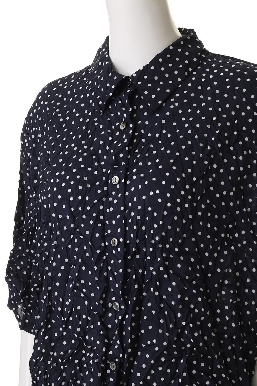 【ミズイロ インド/mizuiro ind】のdots print catch washer shirt シャツ 人気、トレンドファッション・服の通販 founy(ファニー) 　ファッション　Fashion　レディースファッション　Fashion for Women　トップス・カットソー　Cut & Sew Tops　シャツ・ブラウス・オフィスカジュアル　Elegant Blouses & Button-Ups　ショート　Short, Short Length　スラックス　Slacks, Dress Pants　スリーブ　Sleeve, Long Sleeve / Short Sleeve　ダウン　Down, Puffer　デニム　Denim, Jeans Material　ドット　Polka Dot, Dot Pattern　ボトム　Bottoms, Lower Wear　ワッシャー　Washer, Crinkled Finish　エレガント 上品　Elegant　新作・新入荷　New Arrivals / New In　other-5|ID: prp329100004624691 ipo3291000000033216347