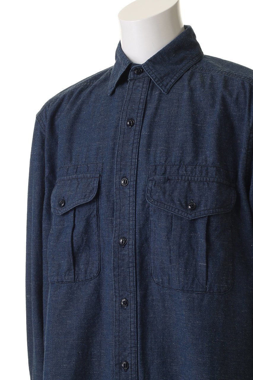 【セブン バイ セブン/SEVEN BY SEVEN / MEN】の【MEN】CHAMBRAY ワーク シャツ 人気、トレンドファッション・服の通販 founy(ファニー) 　ファッション　Fashion　メンズファッション　Fashion for Men　2025年　2025　2025-2026秋冬・A/W　Autumn/Winter 2025–26 AW25–26　シャンブレー　Chambray, Denim-Like Fabric　スリーブ　Sleeve, Long Sleeve / Short Sleeve　バランス　Balance, Style Balance　ロング　Long, Long-Length　ワーク　Workwear, Utility Style　A/W・秋冬　Autumn/Winter　羽織　Haori, Light Jacket　other-5|ID: prp329100004624693 ipo3291000000033216359