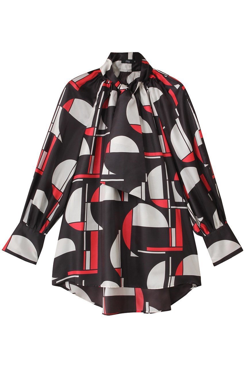 【エムフィル/M Fil】のSunset Glow プリント ショートボウタイブラウス 人気、トレンドファッション・服の通販 founy(ファニー)  ファッション Fashion レディースファッション Fashion for Women トップス・カットソー Cut & Sew Tops シャツ・ブラウス・オフィスカジュアル Elegant Blouses & Button-Ups インナー Innerwear ジャケット Jacket, Outerwear スリーブ Sleeve, Long Sleeve / Short Sleeve デニム Denim, Jeans Material フレア Flare, Flared プリント Print, Printed Pattern ロング Long, Long-Length  other-1|ID: prp329100004624694 ipo3291000000033216360