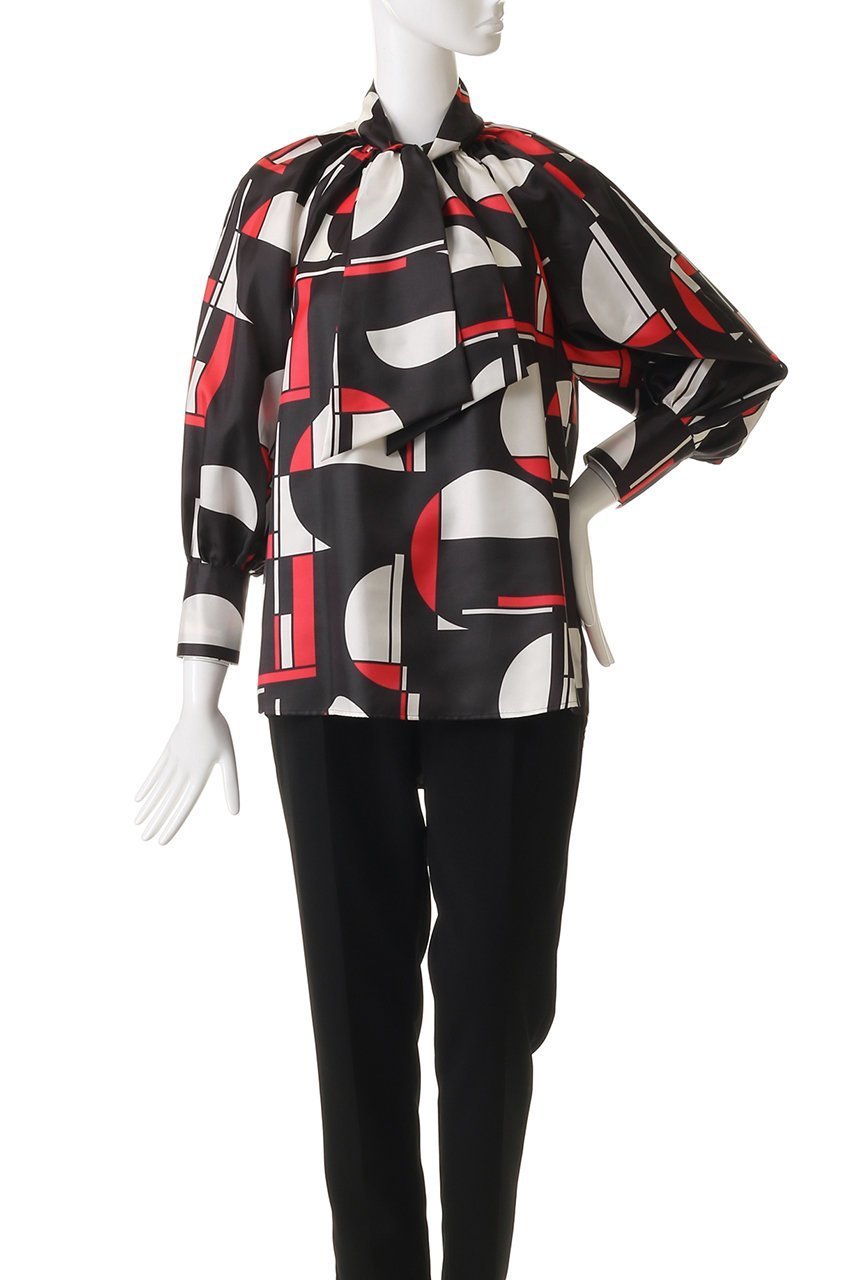 【エムフィル/M Fil】のSunset Glow プリント ショートボウタイブラウス 人気、トレンドファッション・服の通販 founy(ファニー)  ファッション Fashion レディースファッション Fashion for Women トップス・カットソー Cut & Sew Tops シャツ・ブラウス・オフィスカジュアル Elegant Blouses & Button-Ups インナー Innerwear ジャケット Jacket, Outerwear スリーブ Sleeve, Long Sleeve / Short Sleeve デニム Denim, Jeans Material フレア Flare, Flared プリント Print, Printed Pattern ロング Long, Long-Length other-2|ID: prp329100004624694 ipo3291000000033216362