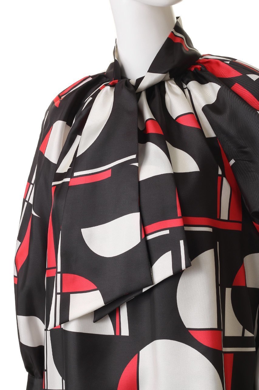 【エムフィル/M Fil】のSunset Glow プリント ショートボウタイブラウス 人気、トレンドファッション・服の通販 founy(ファニー)  ファッション Fashion レディースファッション Fashion for Women トップス・カットソー Cut & Sew Tops シャツ・ブラウス・オフィスカジュアル Elegant Blouses & Button-Ups インナー Innerwear ジャケット Jacket, Outerwear スリーブ Sleeve, Long Sleeve / Short Sleeve デニム Denim, Jeans Material フレア Flare, Flared プリント Print, Printed Pattern ロング Long, Long-Length other-5|ID: prp329100004624694 ipo3291000000033216365