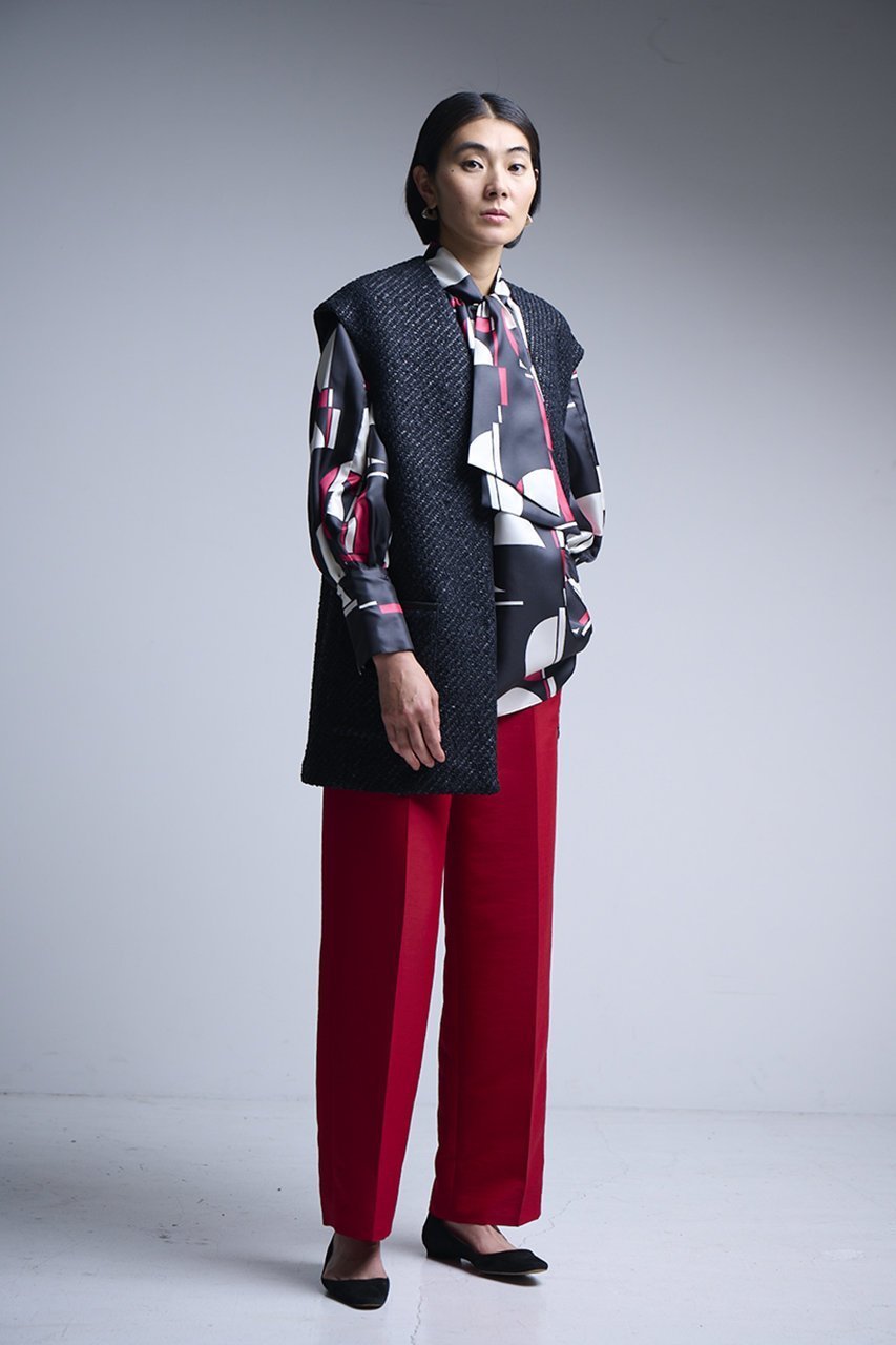 【エムフィル/M Fil】のSunset Glow プリント ショートボウタイブラウス 人気、トレンドファッション・服の通販 founy(ファニー)  ファッション Fashion レディースファッション Fashion for Women トップス・カットソー Cut & Sew Tops シャツ・ブラウス・オフィスカジュアル Elegant Blouses & Button-Ups インナー Innerwear ジャケット Jacket, Outerwear スリーブ Sleeve, Long Sleeve / Short Sleeve デニム Denim, Jeans Material フレア Flare, Flared プリント Print, Printed Pattern ロング Long, Long-Length other-6|ID: prp329100004624694 ipo3291000000033216366