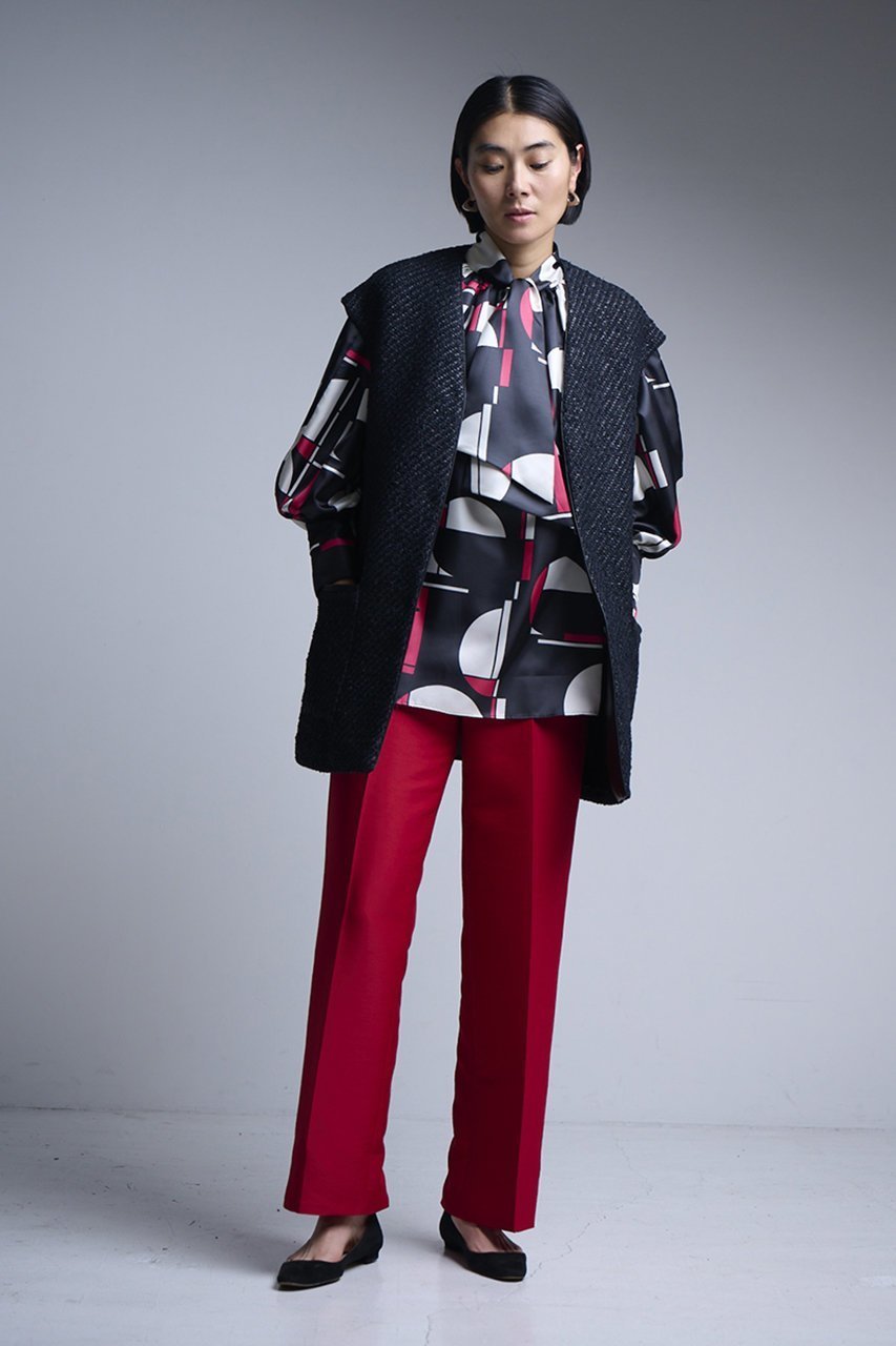 【エムフィル/M Fil】のSunset Glow プリント ショートボウタイブラウス 人気、トレンドファッション・服の通販 founy(ファニー)  ファッション Fashion レディースファッション Fashion for Women トップス・カットソー Cut & Sew Tops シャツ・ブラウス・オフィスカジュアル Elegant Blouses & Button-Ups インナー Innerwear ジャケット Jacket, Outerwear スリーブ Sleeve, Long Sleeve / Short Sleeve デニム Denim, Jeans Material フレア Flare, Flared プリント Print, Printed Pattern ロング Long, Long-Length other-7|ID: prp329100004624694 ipo3291000000033216367