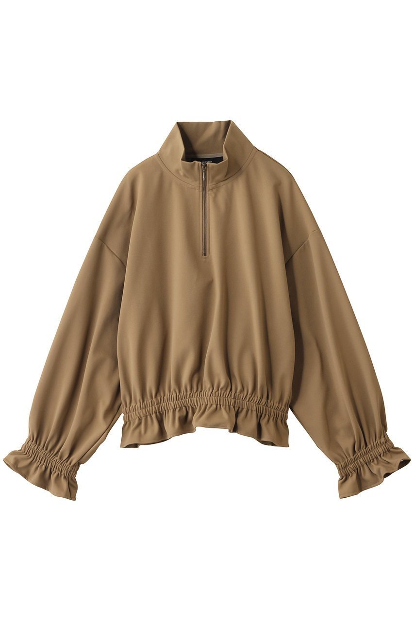 【フローレント/FLORENT】のハーフジップ ギャザー デザイン トップス インテリア・キッズ・メンズ・レディースファッション・服の通販 founy(ファニー) 　ファッション　Fashion　レディースファッション　Fashion for Women　トップス・カットソー　Cut & Sew Tops　シャツ・ブラウス・オフィスカジュアル　Elegant Blouses & Button-Ups　2025年　2025　2025-2026秋冬・A/W　Autumn/Winter 2025–26 AW25–26　ギャザー　Gathered, Ruffled　クッション　Cushion, Throw Pillow　シャーリング　Shirring, Ruched　スポーティ　Sporty, Casual Athletic　スリーブ　Sleeve, Long Sleeve / Short Sleeve　トレンド　Trend, Trending Now　フェミニン　Feminine, Girly　ロング　Long, Long-Length　A/W・秋冬　Autumn/Winter　ベージュ|ID: prp329100004624695 ipo3291000000033216371