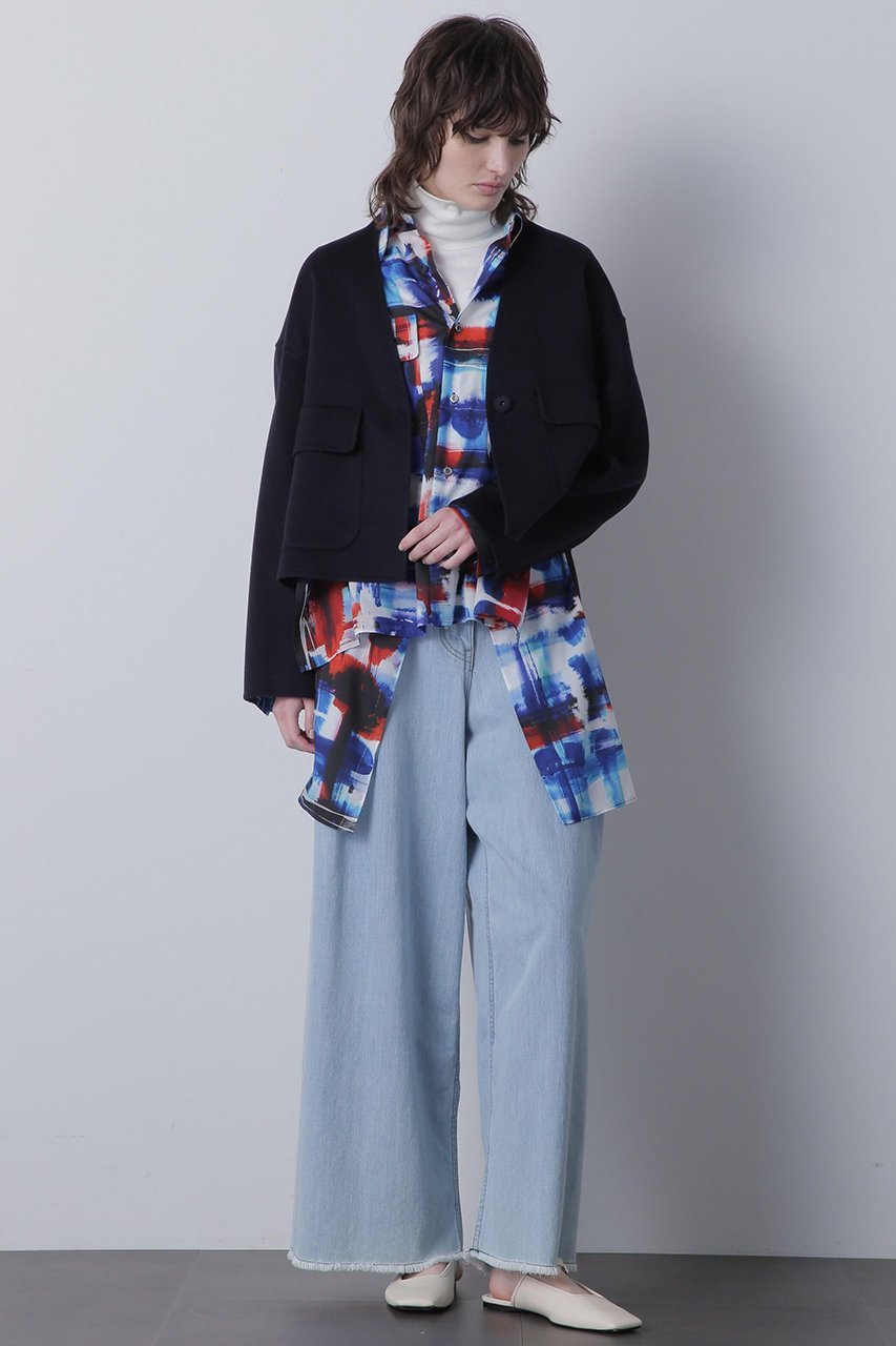【ヒューエルミュージアム/hueLe Museum】の【STUMBLY】Art Check Print Shirts 人気、トレンドファッション・服の通販 founy(ファニー) 　ファッション　Fashion　レディースファッション　Fashion for Women　トップス・カットソー　Cut & Sew Tops　シャツ・ブラウス・オフィスカジュアル　Elegant Blouses & Button-Ups　ロングTシャツ・Tシャツ　Longline T-Shirts & Tees　スリーブ　Sleeve, Long Sleeve / Short Sleeve　チェック　Check, Plaid, Tartan　プリント　Print, Printed Pattern　ミリタリー　Military, Army Style　ロング　Long, Long-Length　other-4|ID: prp329100004624696 ipo3291000000033216384