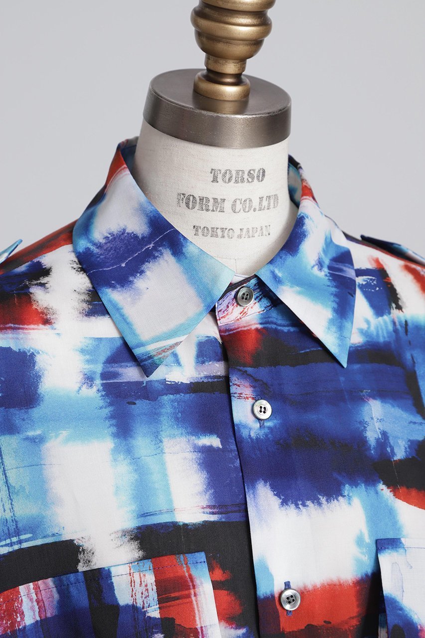 【ヒューエルミュージアム/hueLe Museum】の【STUMBLY】Art Check Print Shirts 人気、トレンドファッション・服の通販 founy(ファニー) 　ファッション　Fashion　レディースファッション　Fashion for Women　トップス・カットソー　Cut & Sew Tops　シャツ・ブラウス・オフィスカジュアル　Elegant Blouses & Button-Ups　ロングTシャツ・Tシャツ　Longline T-Shirts & Tees　スリーブ　Sleeve, Long Sleeve / Short Sleeve　チェック　Check, Plaid, Tartan　プリント　Print, Printed Pattern　ミリタリー　Military, Army Style　ロング　Long, Long-Length　other-5|ID: prp329100004624696 ipo3291000000033216385