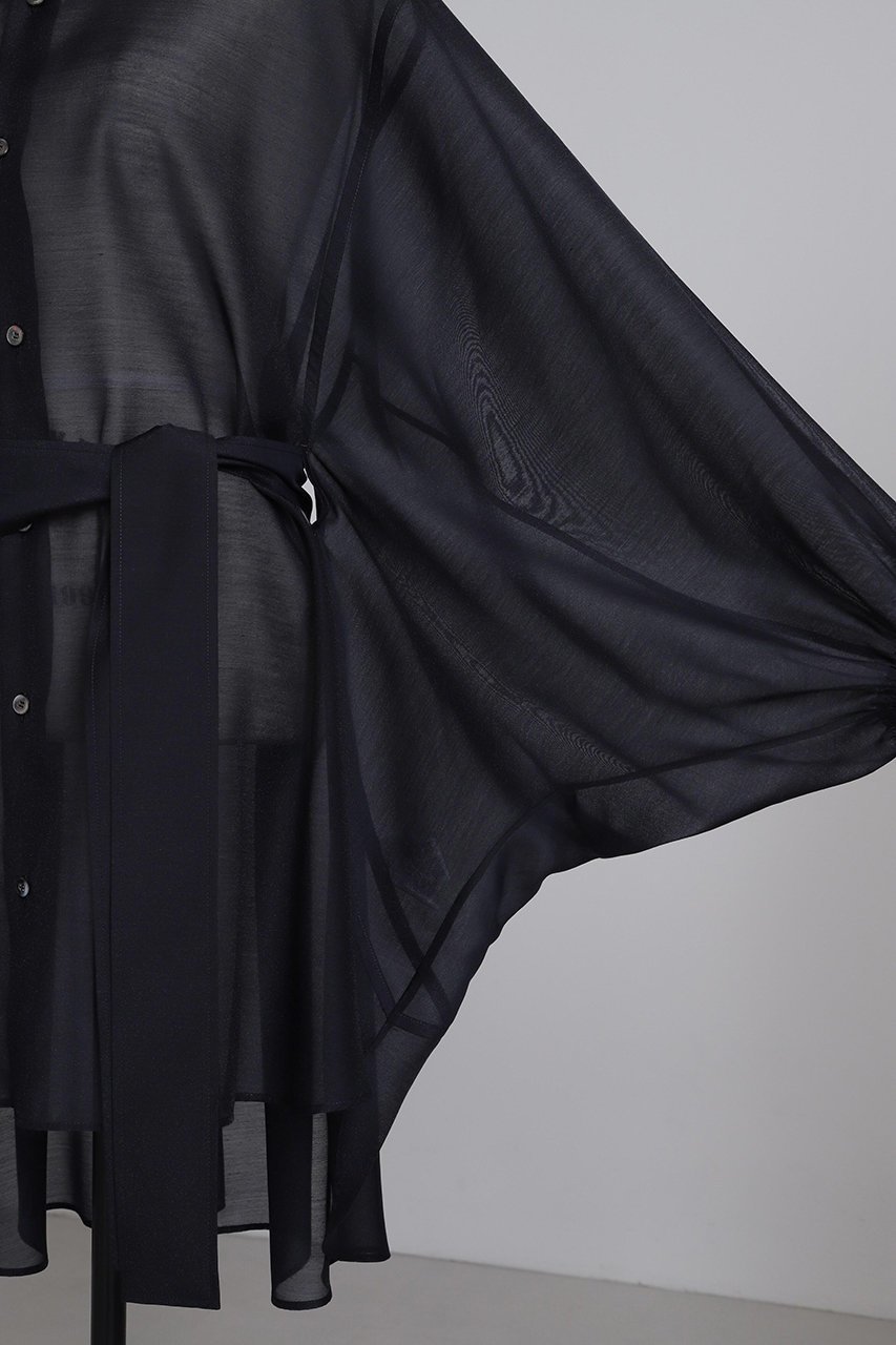 【ヒューエルミュージアム/hueLe Museum】の【STUMBLY】Bellted Big Silhouette BL 人気、トレンドファッション・服の通販 founy(ファニー) 　ファッション　Fashion　レディースファッション　Fashion for Women　トップス・カットソー　Cut & Sew Tops　シャツ・ブラウス・オフィスカジュアル　Elegant Blouses & Button-Ups　シンプル　Simple, Minimal　スリーブ　Sleeve, Long Sleeve / Short Sleeve　ポンチョ　Poncho, Cape Style　リボン　Ribbon, Bow　ロング　Long, Long-Length　other-7|ID: prp329100004624697 ipo3291000000033216398