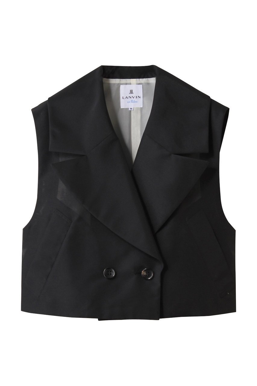 【ランバン オン ブルー/LANVIN en Bleu】のシアーショートベスト インテリア・キッズ・メンズ・レディースファッション・服の通販 founy(ファニー) 　ファッション　Fashion　レディースファッション　Fashion for Women　アウター　Coat / Outerwear Collection　レディースジャケット・軽アウター　Jackets　2025年　2025　2025-2026秋冬・A/W　Autumn/Winter 2025–26 AW25–26　カットソー　Cut and Sewn Top　コンパクト　Compact, Small Size　シアー　Sheer, See-Through　ショート　Short, Short Length　シンプル　Simple, Minimal　ジャケット　Jacket, Outerwear　ベスト　Vest, Waistcoat　ボックス　Boxy, Box Shape　A/W・秋冬　Autumn/Winter　ブラック|ID: prp329100004624700 ipo3291000000033216422