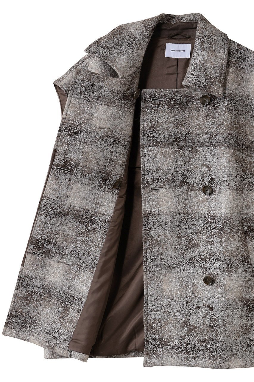 【スタニングルアー/STUNNING LURE】のrホイルチェックコクーンベスト 人気、トレンドファッション・服の通販 founy(ファニー) 　ファッション　Fashion　レディースファッション　Fashion for Women　アウター　Coat / Outerwear Collection　レディースジャケット・軽アウター　Jackets　シルバー　Silver, Metallic Silver　ジャケット　Jacket, Outerwear　チェック　Check, Plaid, Tartan　プリント　Print, Printed Pattern　ベスト　Vest, Waistcoat　モダン　Modern, Contemporary　新作・新入荷　New Arrivals / New In　other-6|ID: prp329100004624703 ipo3291000000033788107