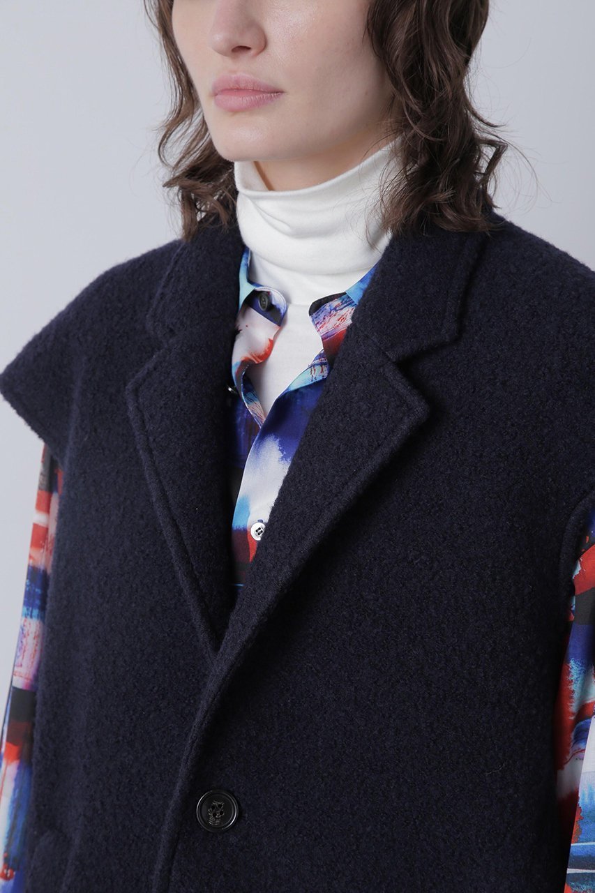 【ヒューエルミュージアム/hueLe Museum】の【STUMBLY】Tailored Collar Gilet 人気、トレンドファッション・服の通販 founy(ファニー) 　ファッション　Fashion　レディースファッション　Fashion for Women　アウター　Coat / Outerwear Collection　レディースジャケット・軽アウター　Jackets　コクーン　Cocoon, Cocoon Silhouette　ジャケット　Jacket, Outerwear　ツイード　Twill, Twill Weave　パターン　Pattern, Design Print　ベスト　Vest, Waistcoat　ボンディング　Bonding, Bonded Fabric　other-3|ID: prp329100004624704 ipo3291000000033216484