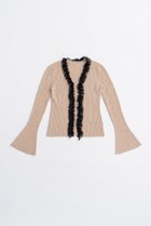 【プランク プロジェクト/PRANK PROJECT】のレーストリムニットカーディガン / Lace Trim Knit Cardigan BGE(ベージュ)|ID: prp329100004624711 ipo3291000000033216561