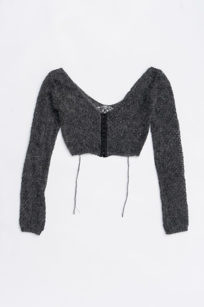 【プランク プロジェクト/PRANK PROJECT】のモヘアメッシュショートカーデ / Mohair Mesh Short Cardigan 人気、トレンドファッション・服の通販 founy(ファニー) 　ファッション　Fashion　レディースファッション　Fashion for Women　トップス・カットソー　Cut & Sew Tops　ニット　Knit Tops & Sweaters　カーディガン・羽織り　Layered Style Cardigans　2025年　2025　2025-2026秋冬・A/W　Autumn/Winter 2025–26 AW25–26　カーディガン　Cardigan, Knitwear　ショート　Short, Short Length　フロント　Front, Front Design　ボトム　Bottoms, Lower Wear　メタル　Metal, Metal Parts　メッシュ　Mesh, Net Fabric　A/W・秋冬　Autumn/Winter　 other-1|ID: prp329100004624712 ipo3291000000033216569