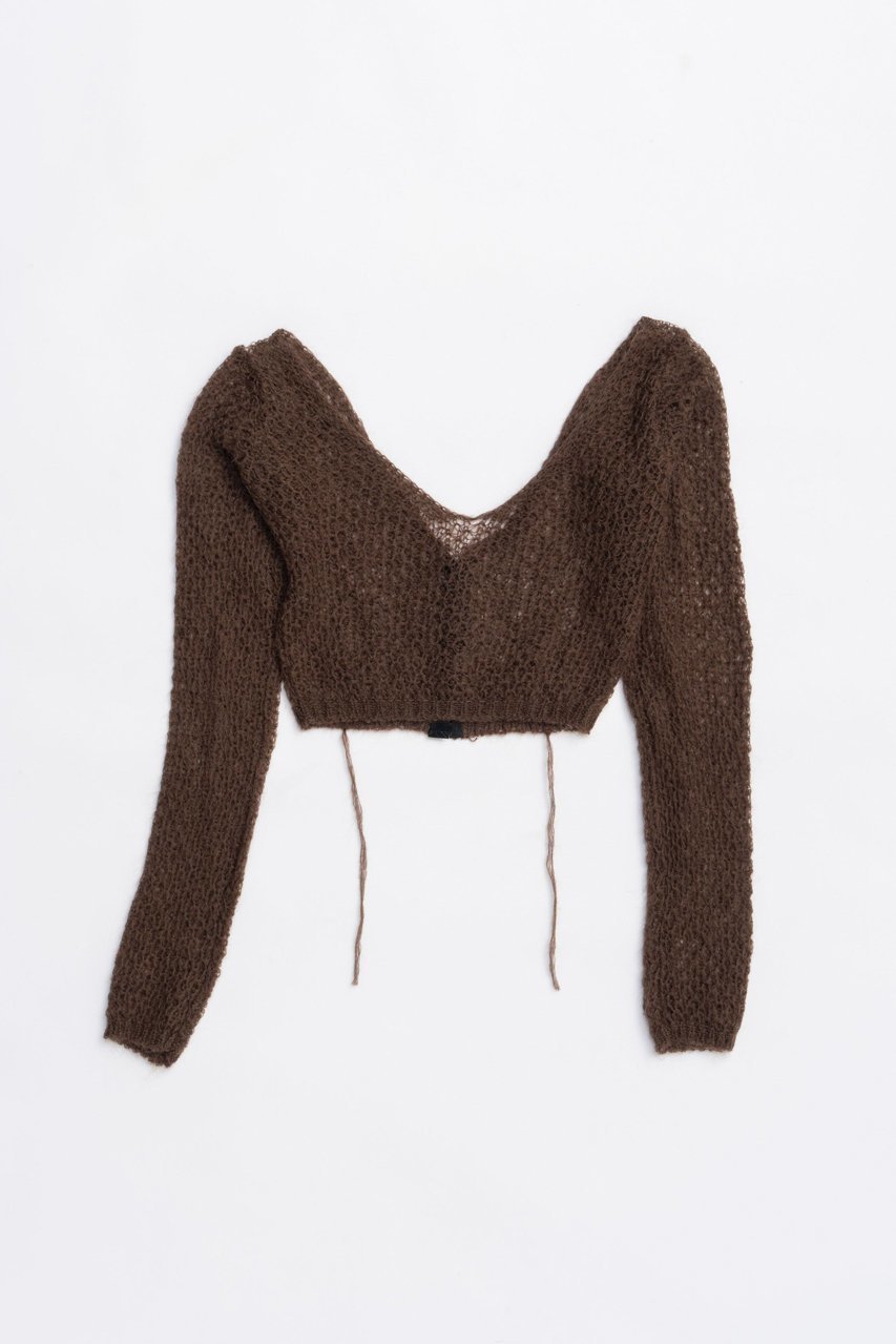 【プランク プロジェクト/PRANK PROJECT】のモヘアメッシュショートカーデ / Mohair Mesh Short Cardigan 人気、トレンドファッション・服の通販 founy(ファニー) 　ファッション　Fashion　レディースファッション　Fashion for Women　トップス・カットソー　Cut & Sew Tops　ニット　Knit Tops & Sweaters　カーディガン・羽織り　Layered Style Cardigans　2025年　2025　2025-2026秋冬・A/W　Autumn/Winter 2025–26 AW25–26　カーディガン　Cardigan, Knitwear　ショート　Short, Short Length　フロント　Front, Front Design　ボトム　Bottoms, Lower Wear　メタル　Metal, Metal Parts　メッシュ　Mesh, Net Fabric　A/W・秋冬　Autumn/Winter　other-5|ID: prp329100004624712 ipo3291000000033216576