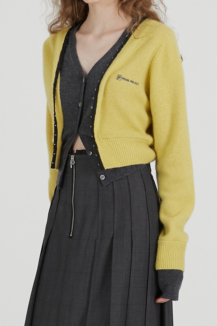 【プランク プロジェクト/PRANK PROJECT】のVネックレイヤードカーデ / V-Neck Layered Cardigan 人気、トレンドファッション・服の通販 founy(ファニー) 　ファッション　Fashion　レディースファッション　Fashion for Women　トップス・カットソー　Cut & Sew Tops　ニット　Knit Tops & Sweaters　カーディガン・羽織り　Layered Style Cardigans　Vネックトップス　V-Neck Tops / V-Cut Neckline Shirts　2025年　2025　2025-2026秋冬・A/W　Autumn/Winter 2025–26 AW25–26　カーディガン　Cardigan, Knitwear　シンプル　Simple, Minimal　ドッキング　Docking, Mixed Material　フィット　Fit, Slim Fit　A/W・秋冬　Autumn/Winter　other-4|ID: prp329100004624713 ipo3291000000033216585
