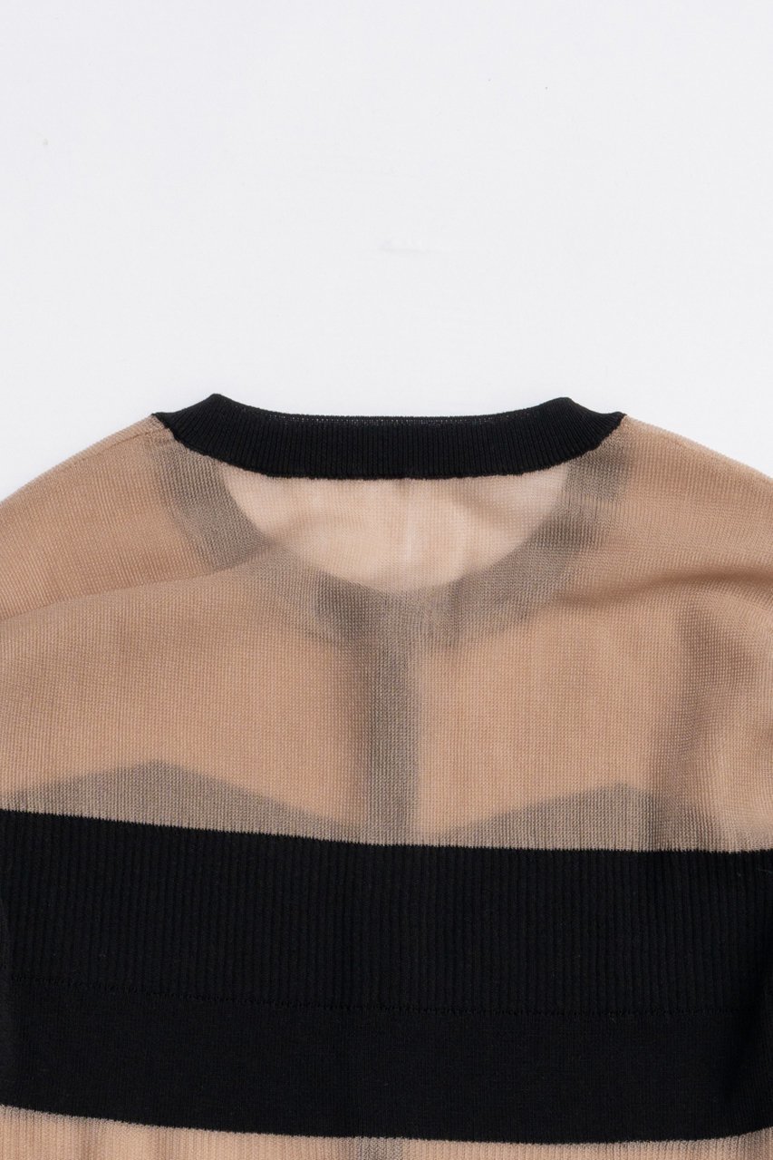 【プランク プロジェクト/PRANK PROJECT】のコントラストボーダーニットトップ / Contrast Border Knit Top 人気、トレンドファッション・服の通販 founy(ファニー) 　ファッション　Fashion　レディースファッション　Fashion for Women　トップス・カットソー　Cut & Sew Tops　ニット　Knit Tops & Sweaters　カジュアルプルオーバー・ニットトップス　Pullovers & Knit Tops / Casual Pullovers　2025年　2025　2025-2026秋冬・A/W　Autumn/Winter 2025–26 AW25–26　ギャザー　Gathered, Ruffled　シアー　Sheer, See-Through　A/W・秋冬　Autumn/Winter　羽織　Haori, Light Jacket　other-4|ID: prp329100004624714 ipo3291000000033216594